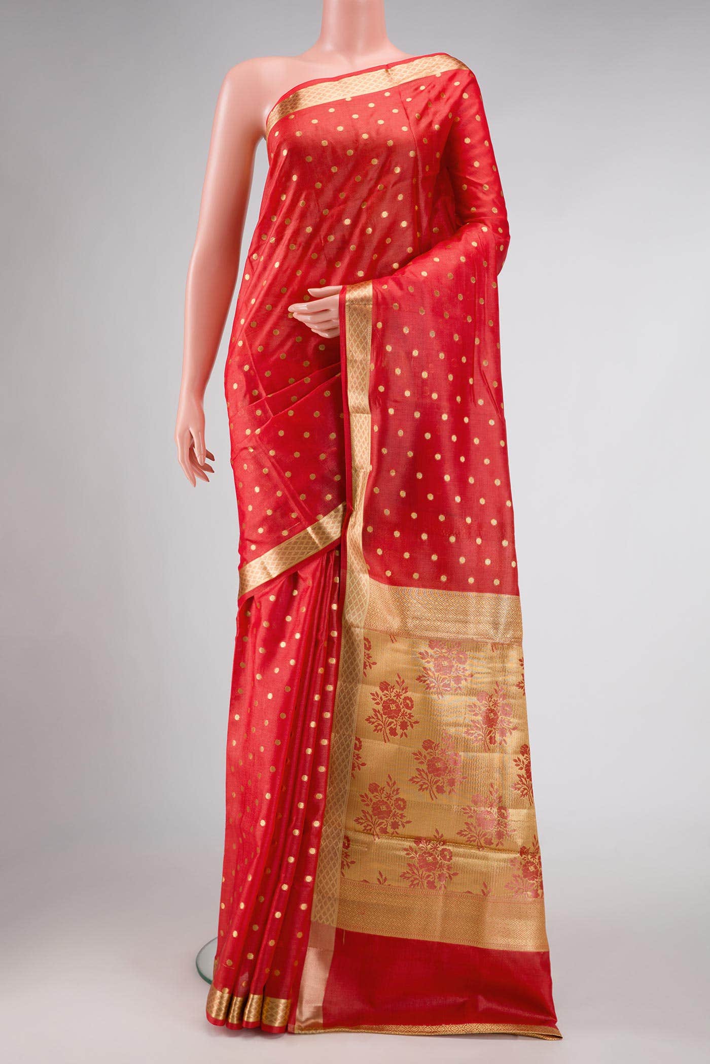 Dark Pink Blended Tussar Silk Saree