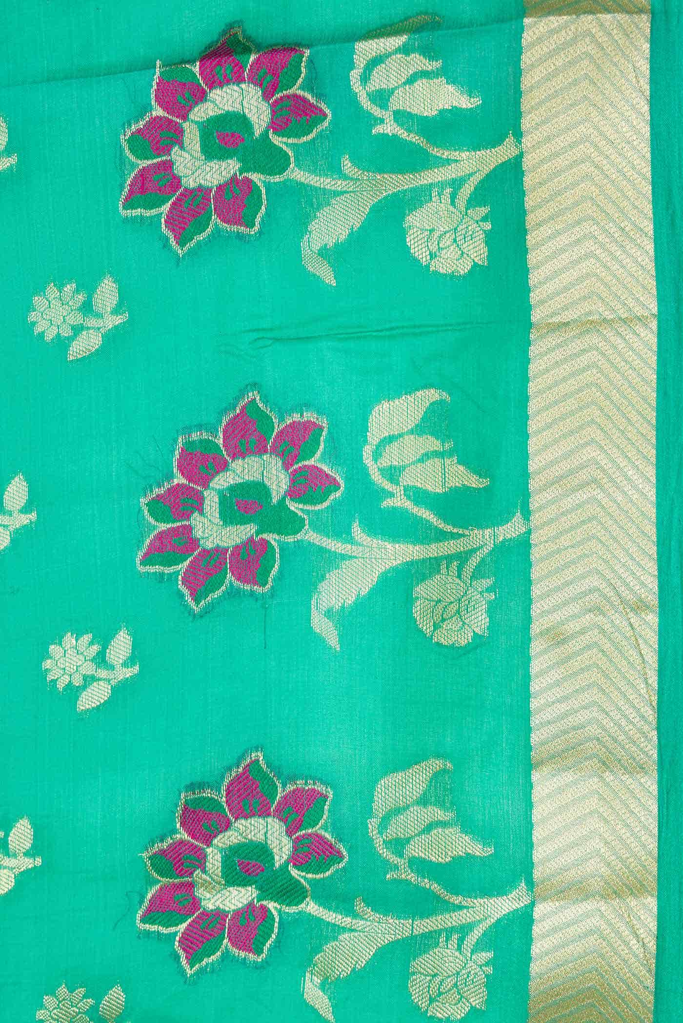Green Dual Tone Tussar Silk Saree