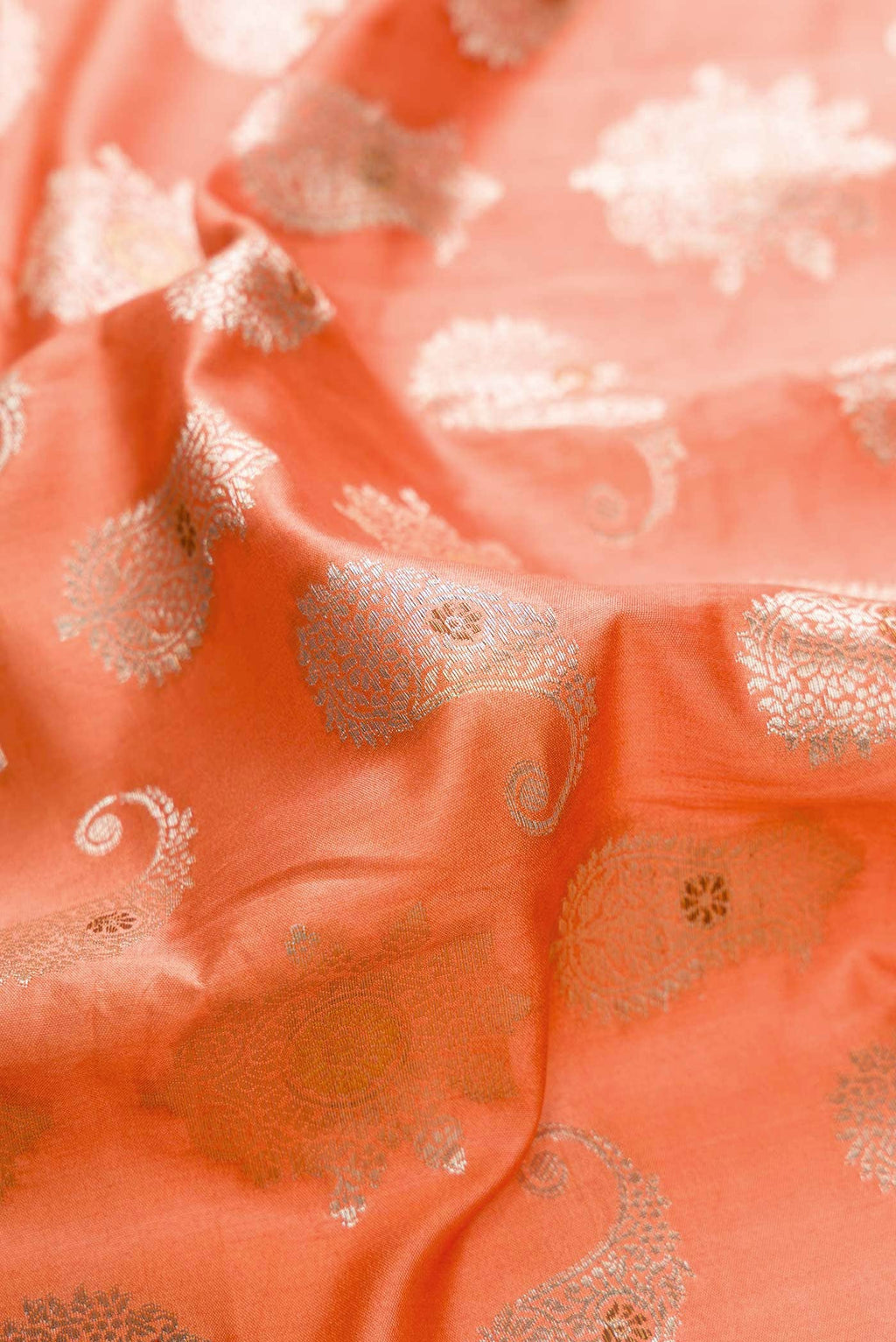 Peach Dual Tone Tussar Silk Saree