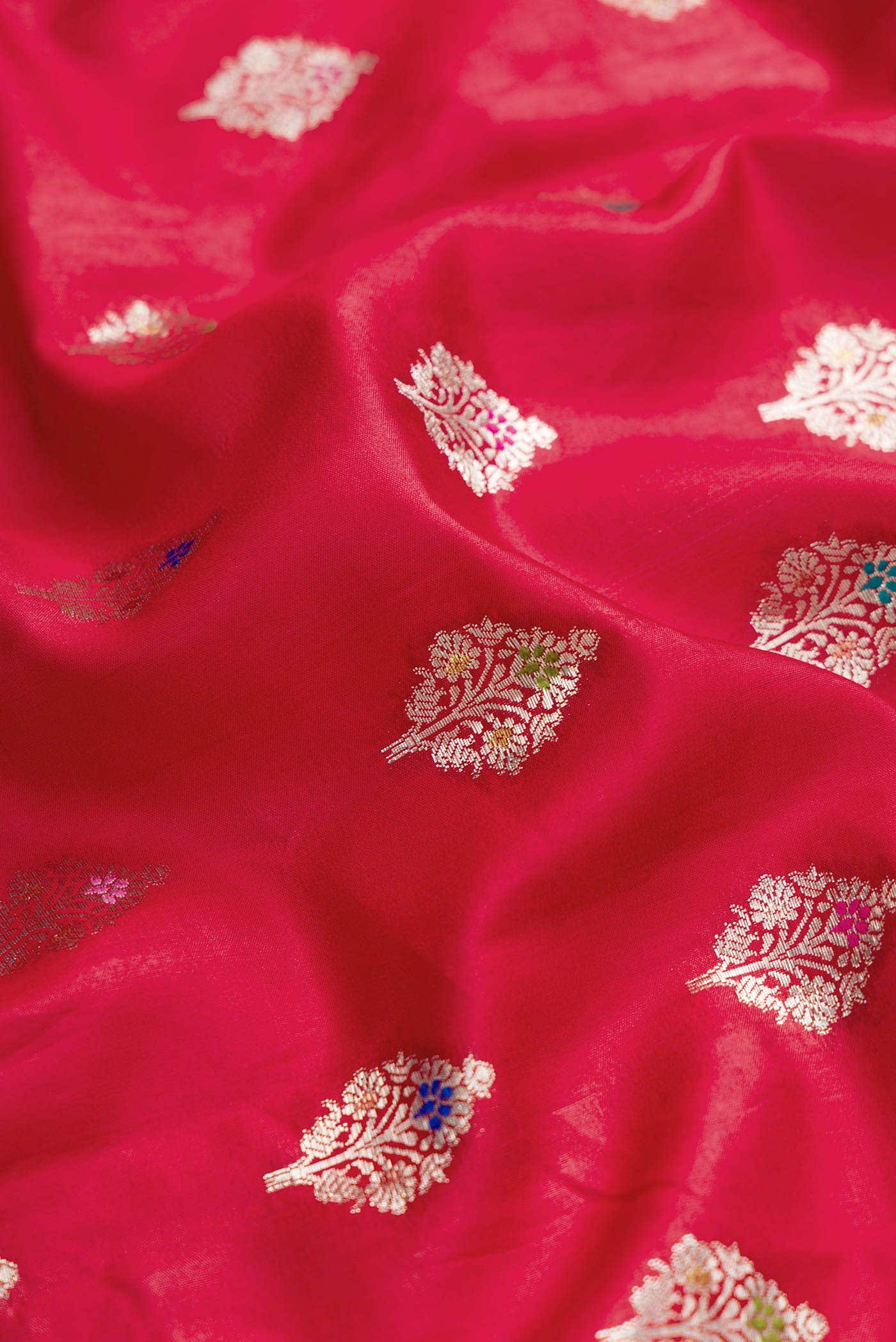 Red Tussar Silk Saree