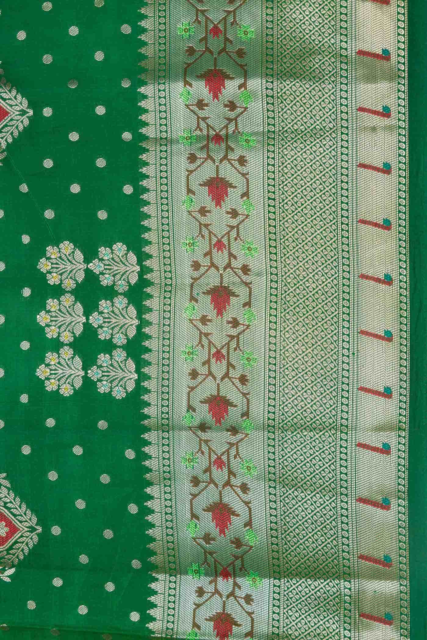 Green Dual Tone Tussar Silk Saree
