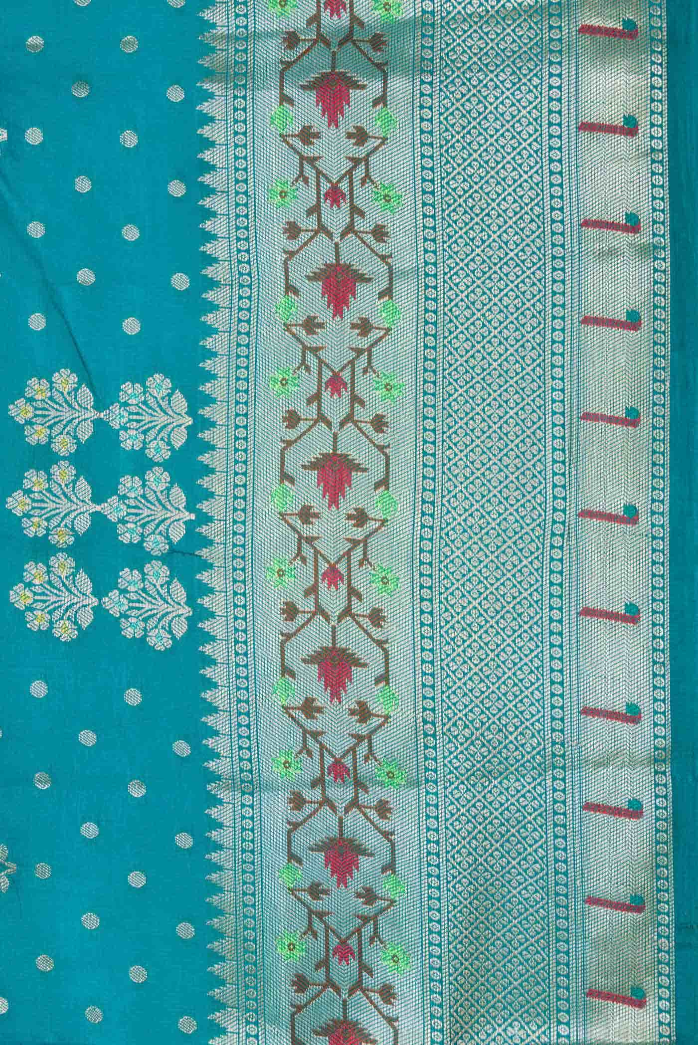 Blue Dual Tone Tussar Silk Saree