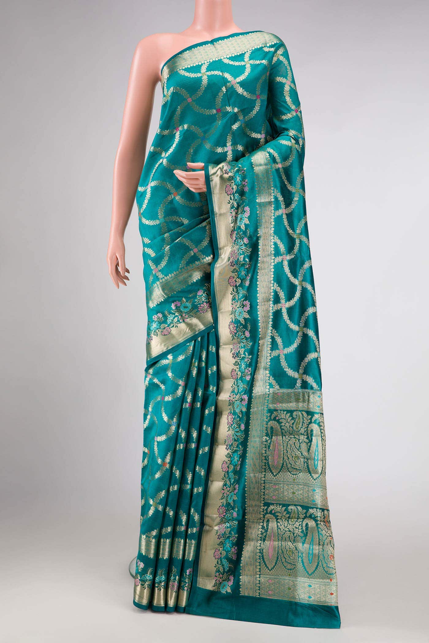 Green Dual Tone Tussar Silk Saree