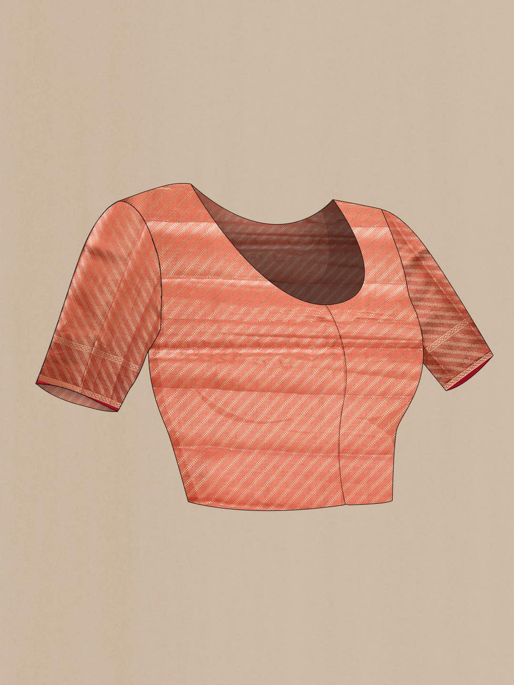 Orange Dual Tone Tussar Silk Saree