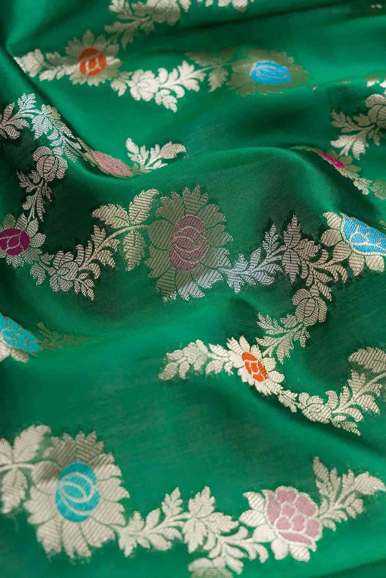 Green Dual Tone Tussar Silk Saree