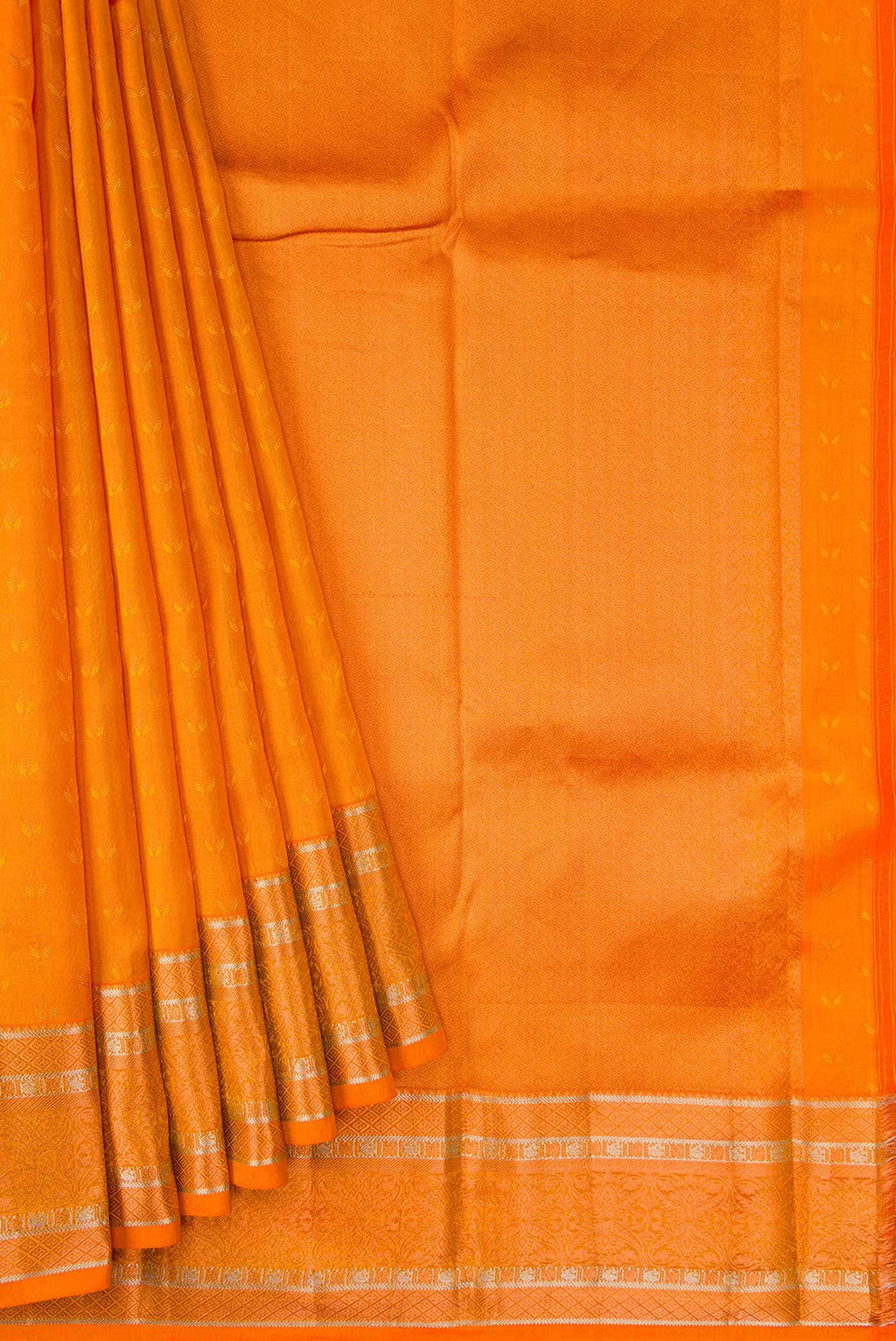 Orange Dual Tone Kanchipuram Silk Saree