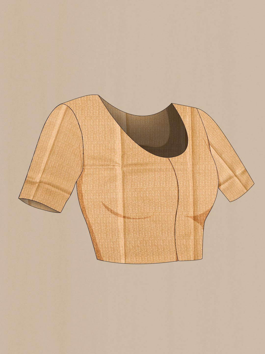 Beige Printed Silk Saree