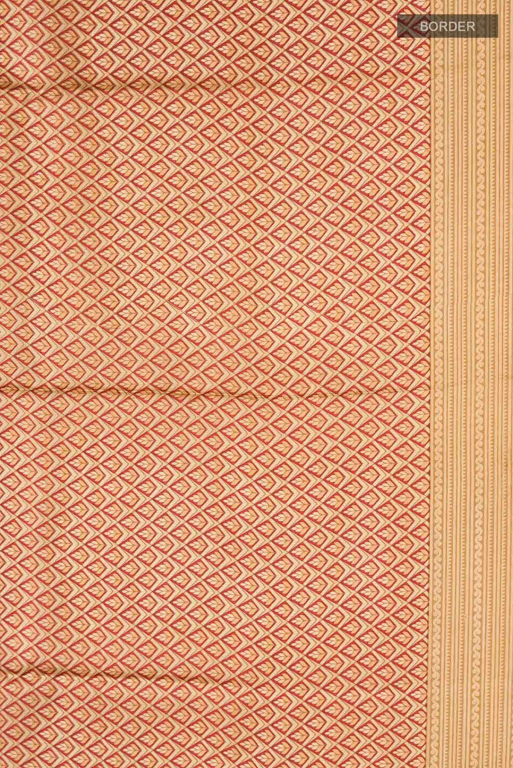 Beige Printed Silk Saree