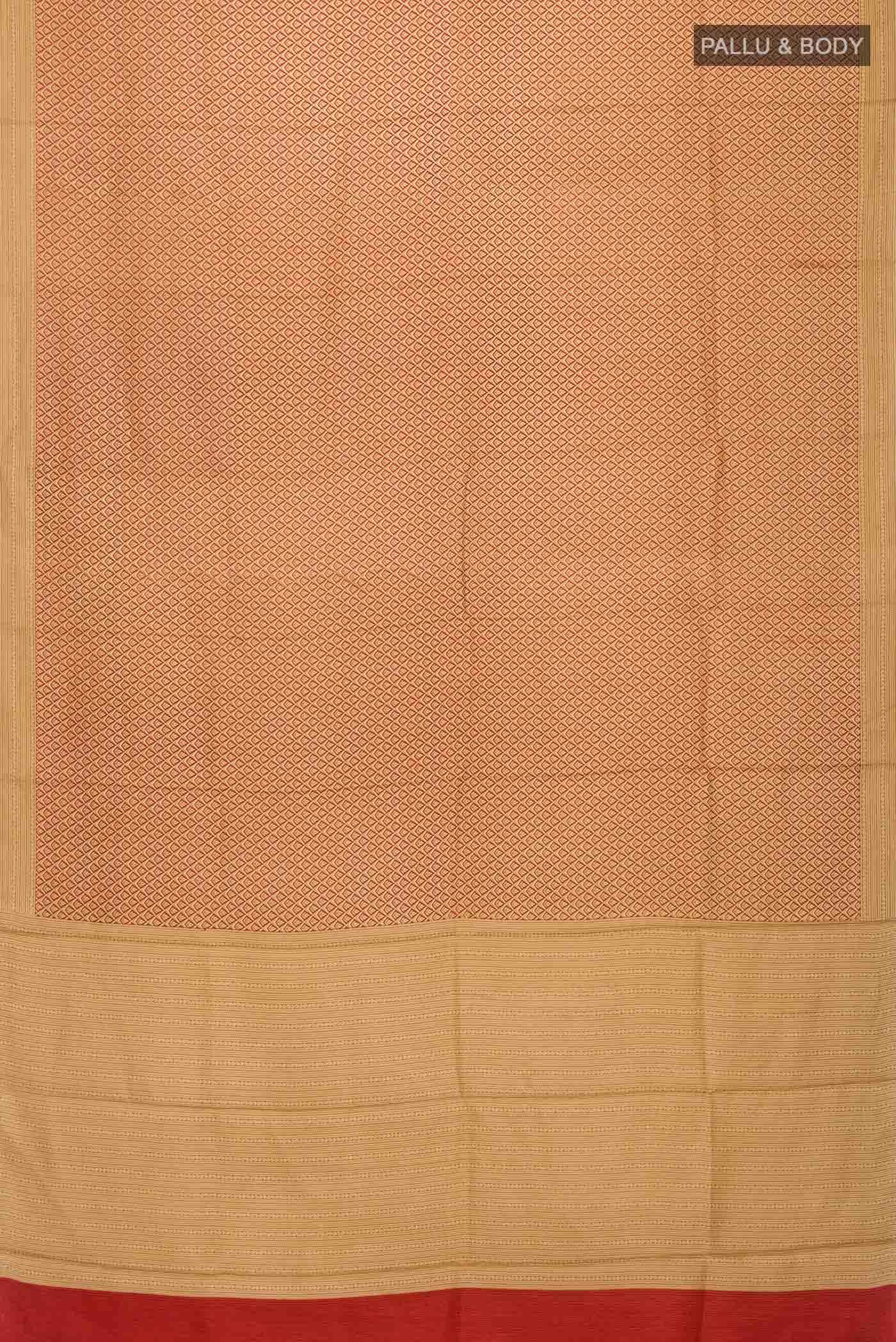 Beige Printed Silk Saree