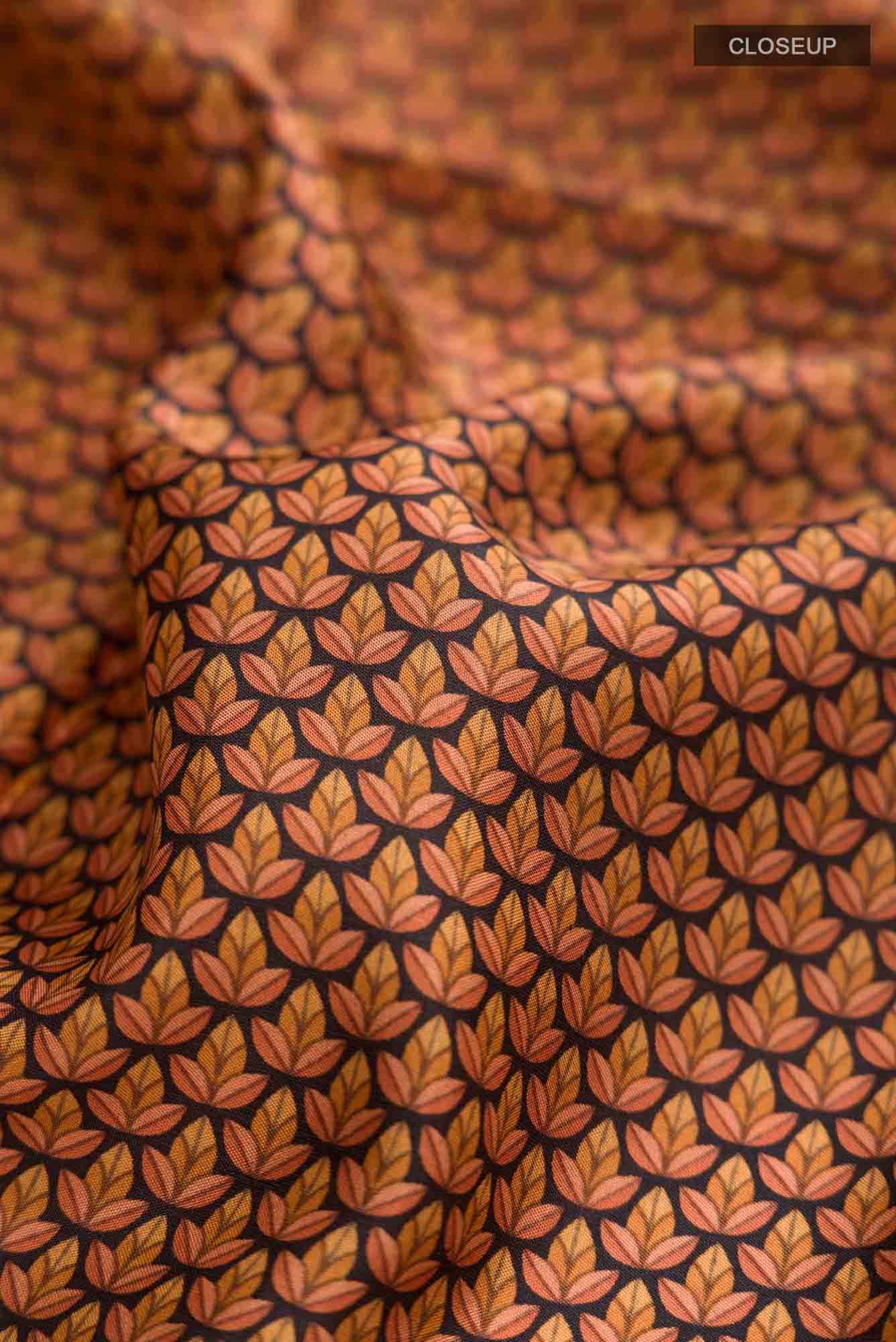 Black Printed Silk Saree