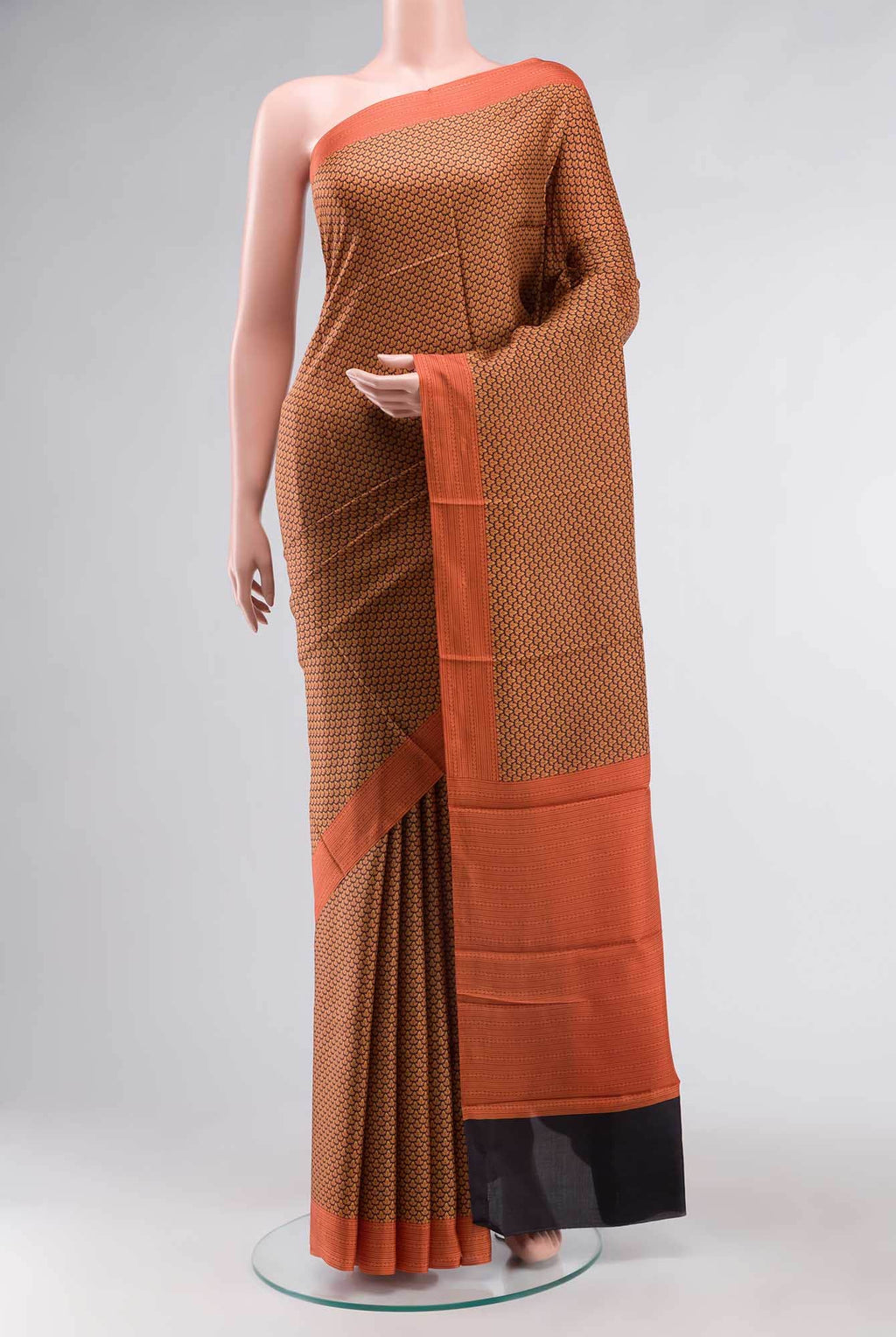 Black Printed Silk Saree