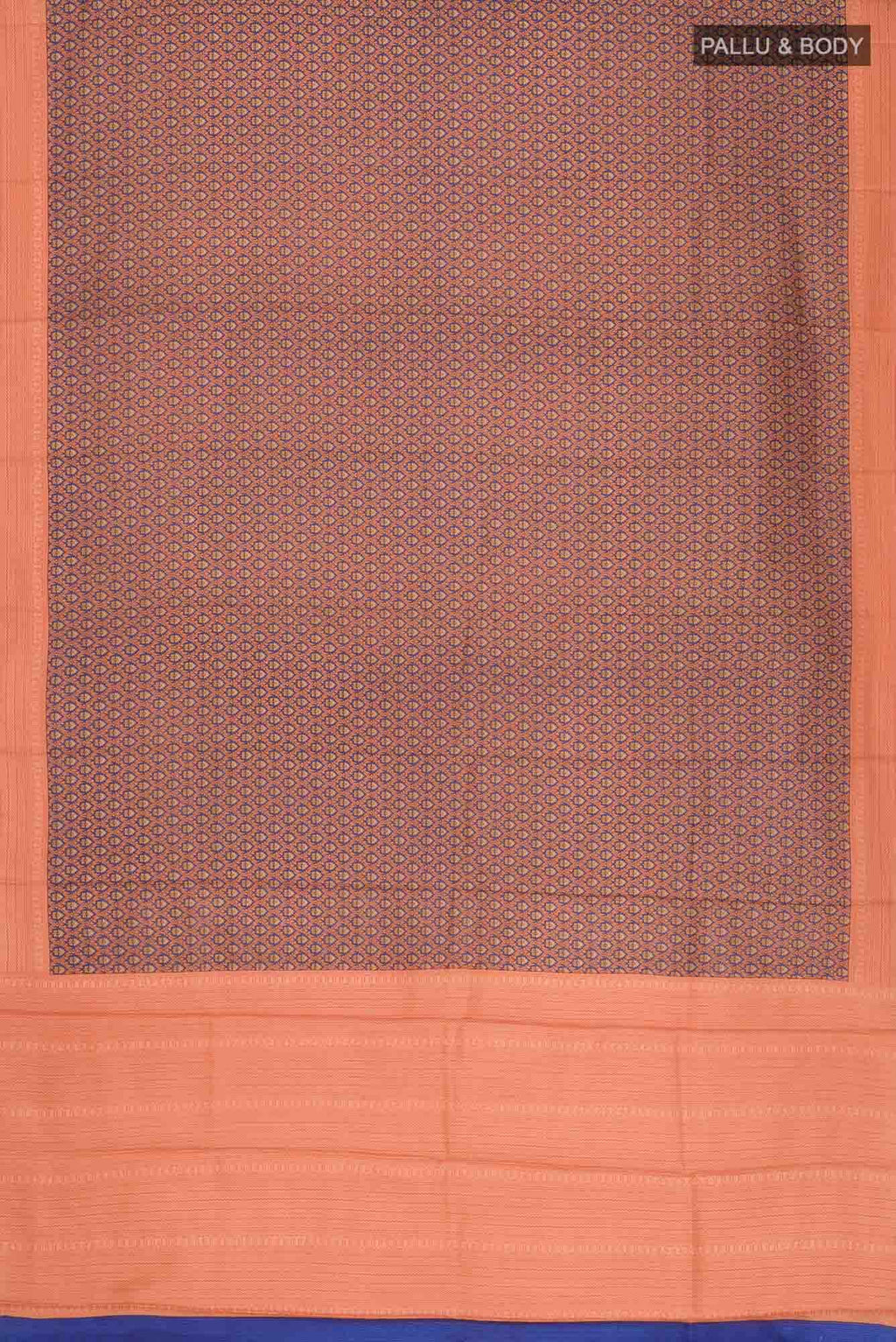 Orange Printed Silk Saree