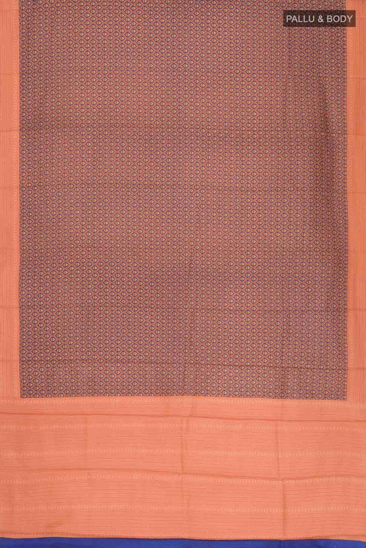 Orange Printed Silk Saree
