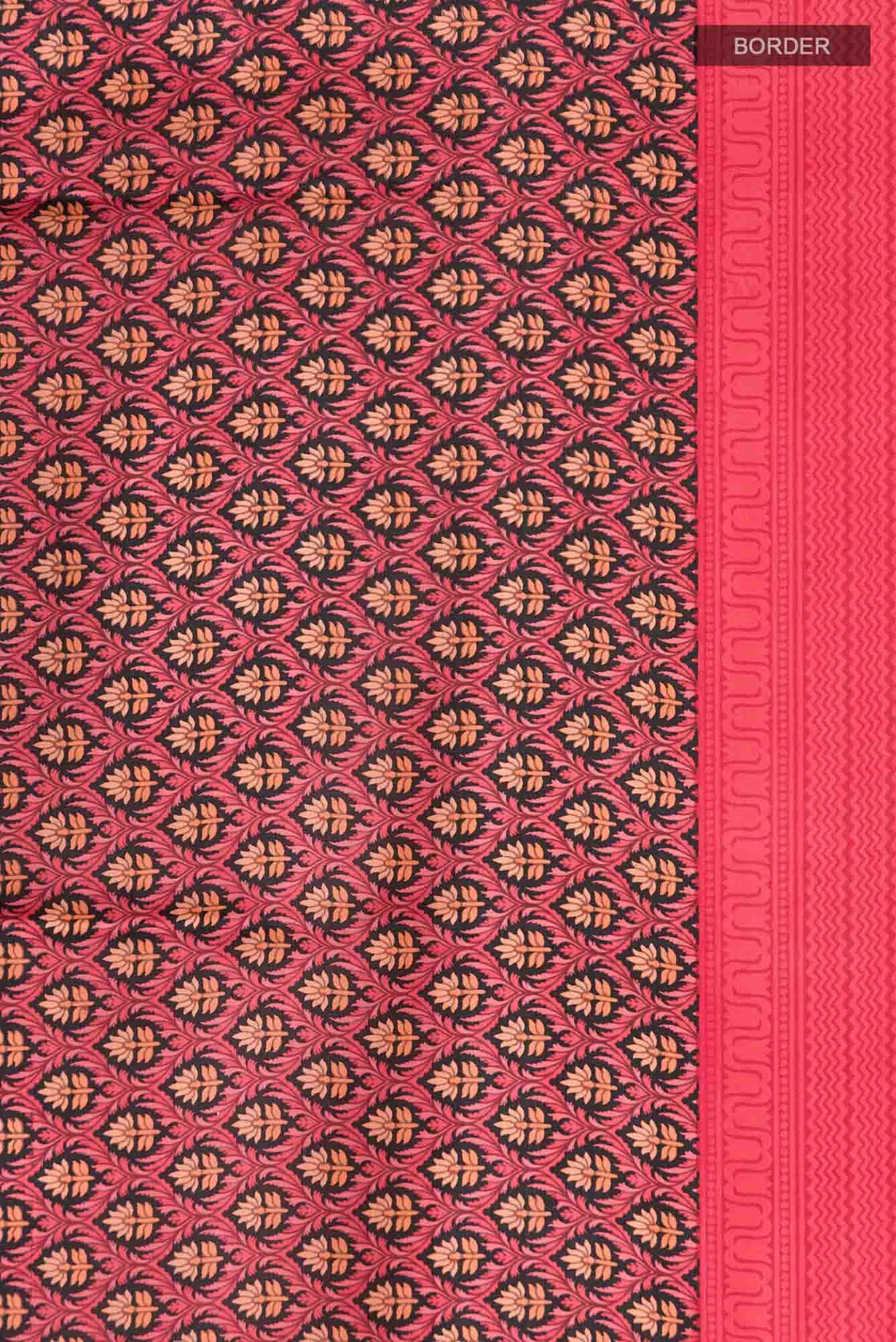 Red Printed Silk Saree