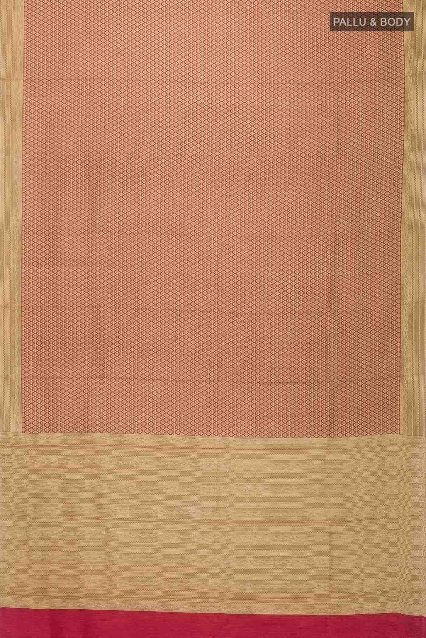 Beige Printed Silk Saree