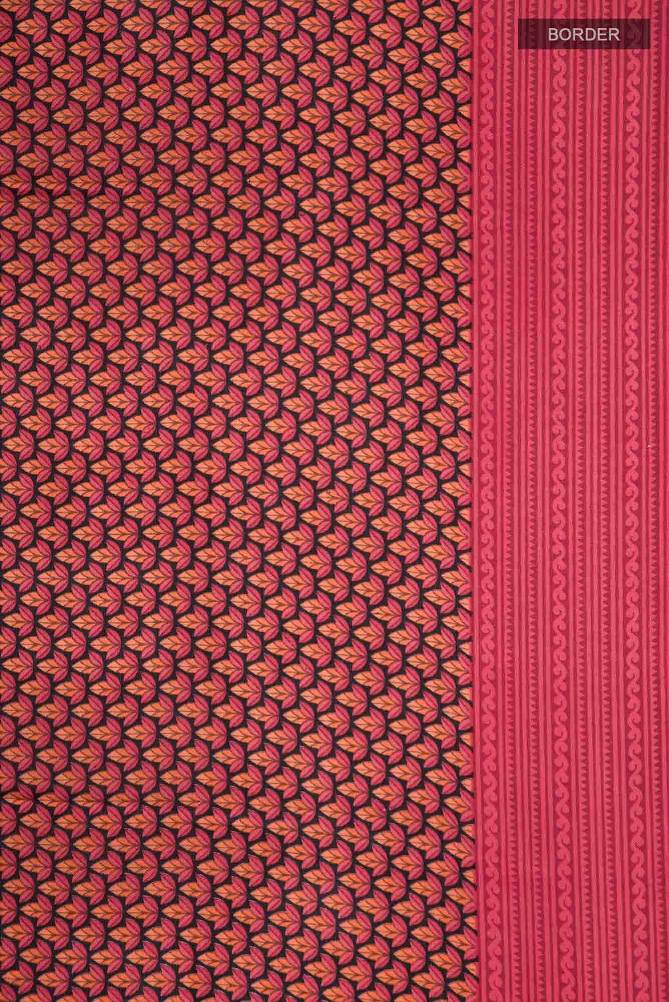 Red Printed Silk Saree