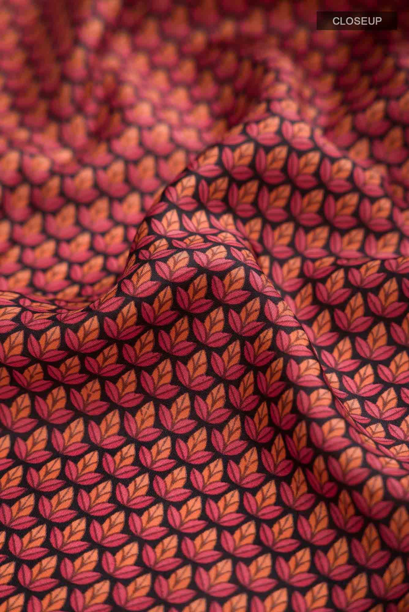 Red Printed Silk Saree