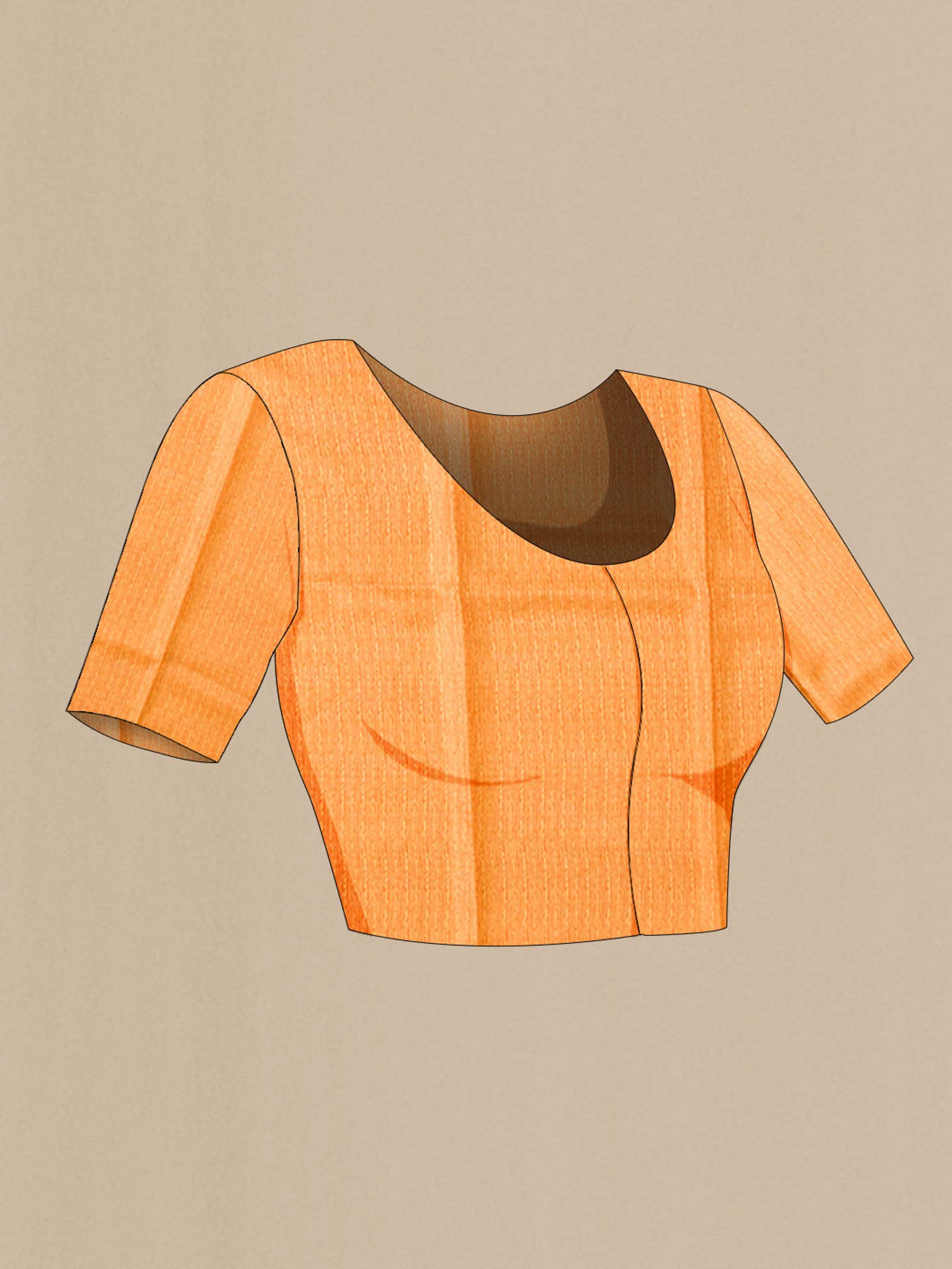 Orange Printed Silk Saree
