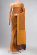 Orange Printed Silk Saree