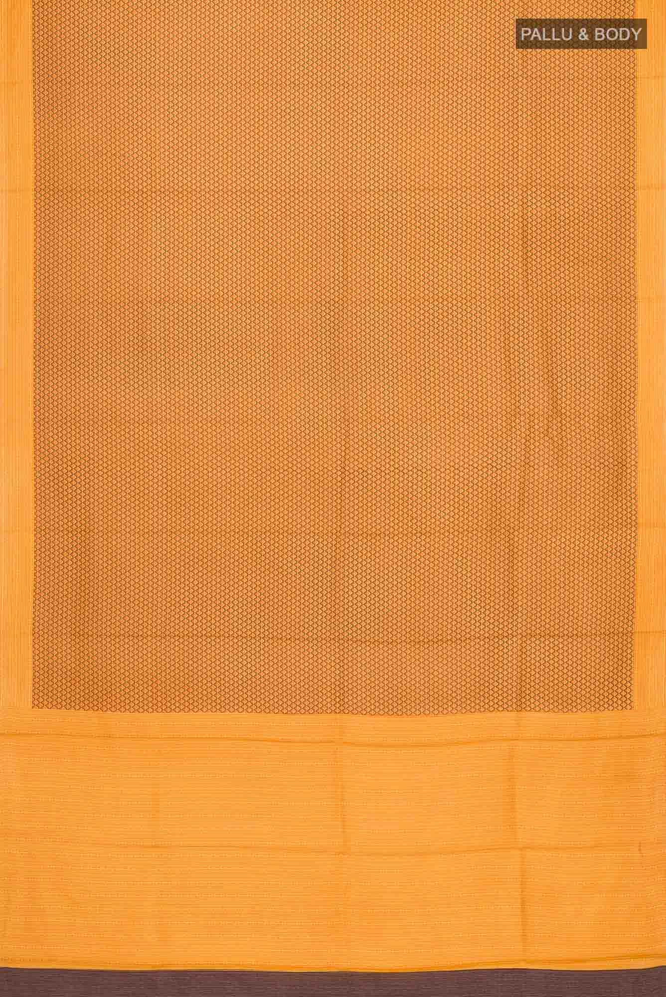 Orange Printed Silk Saree