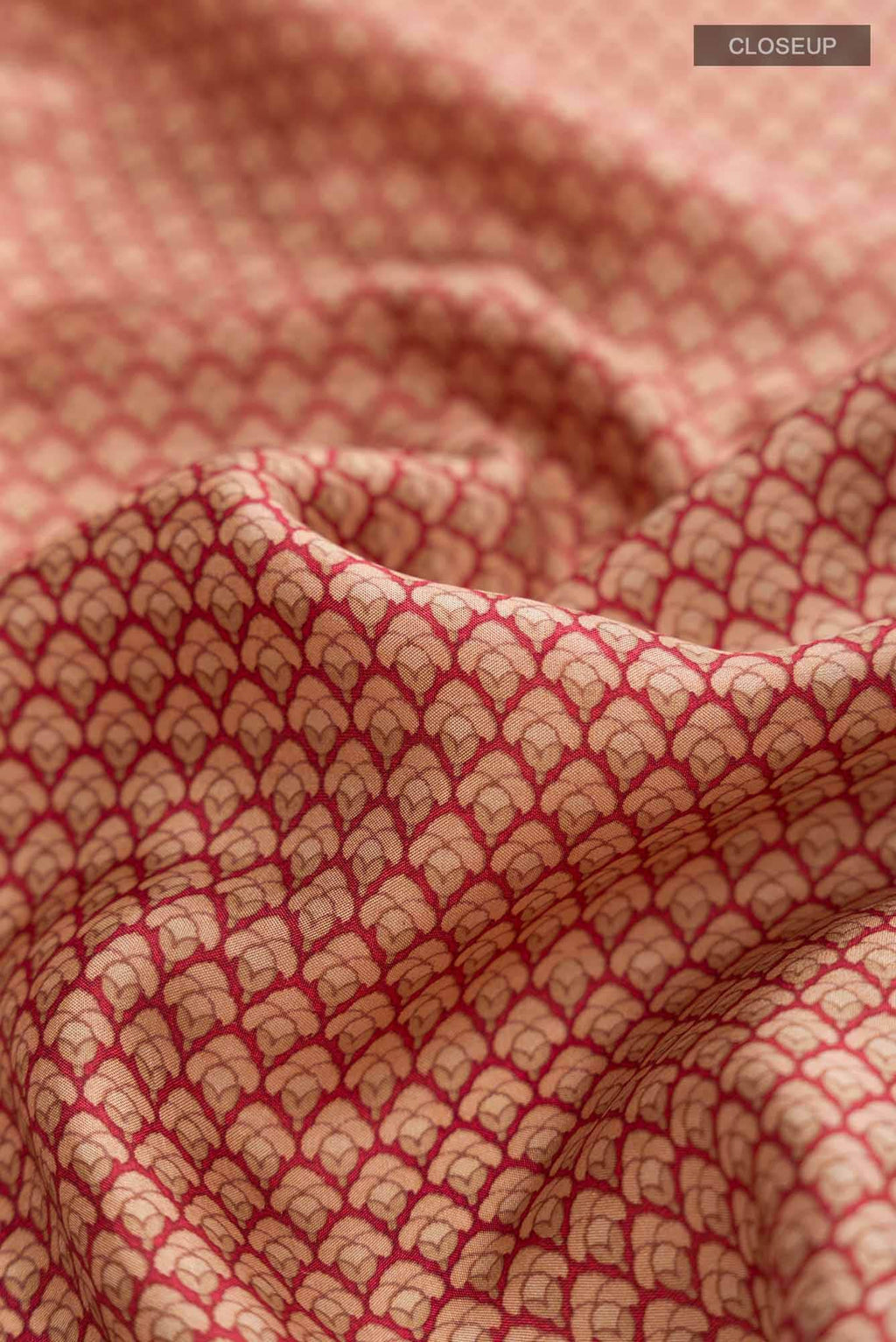 Brown Printed Silk Saree