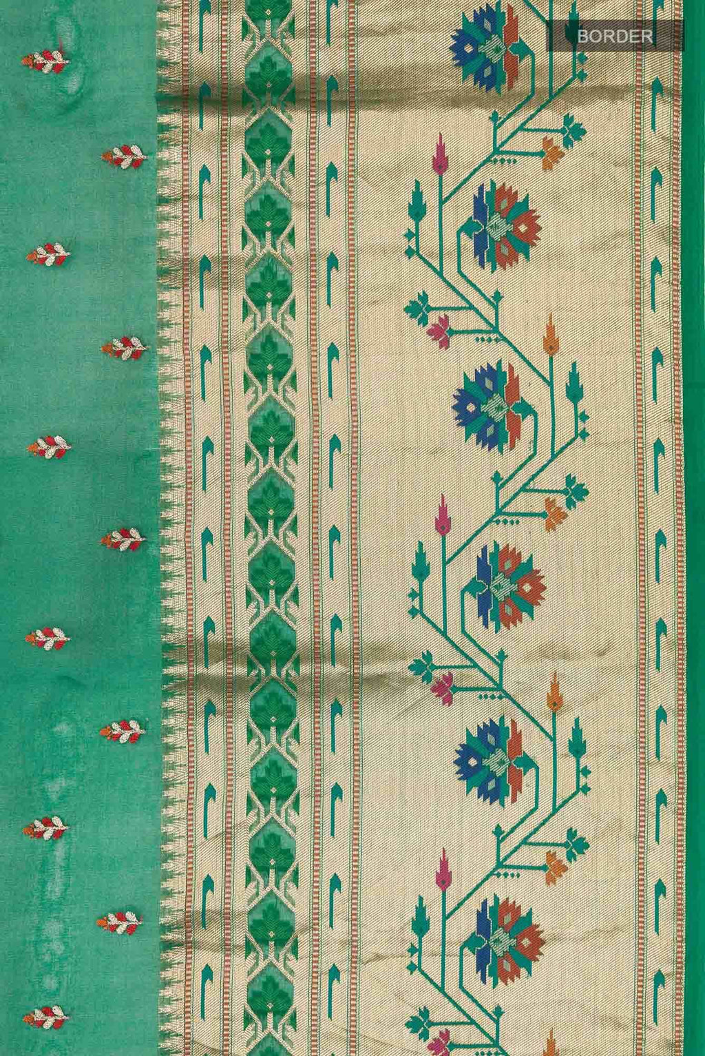 Green Organza Silk Saree
