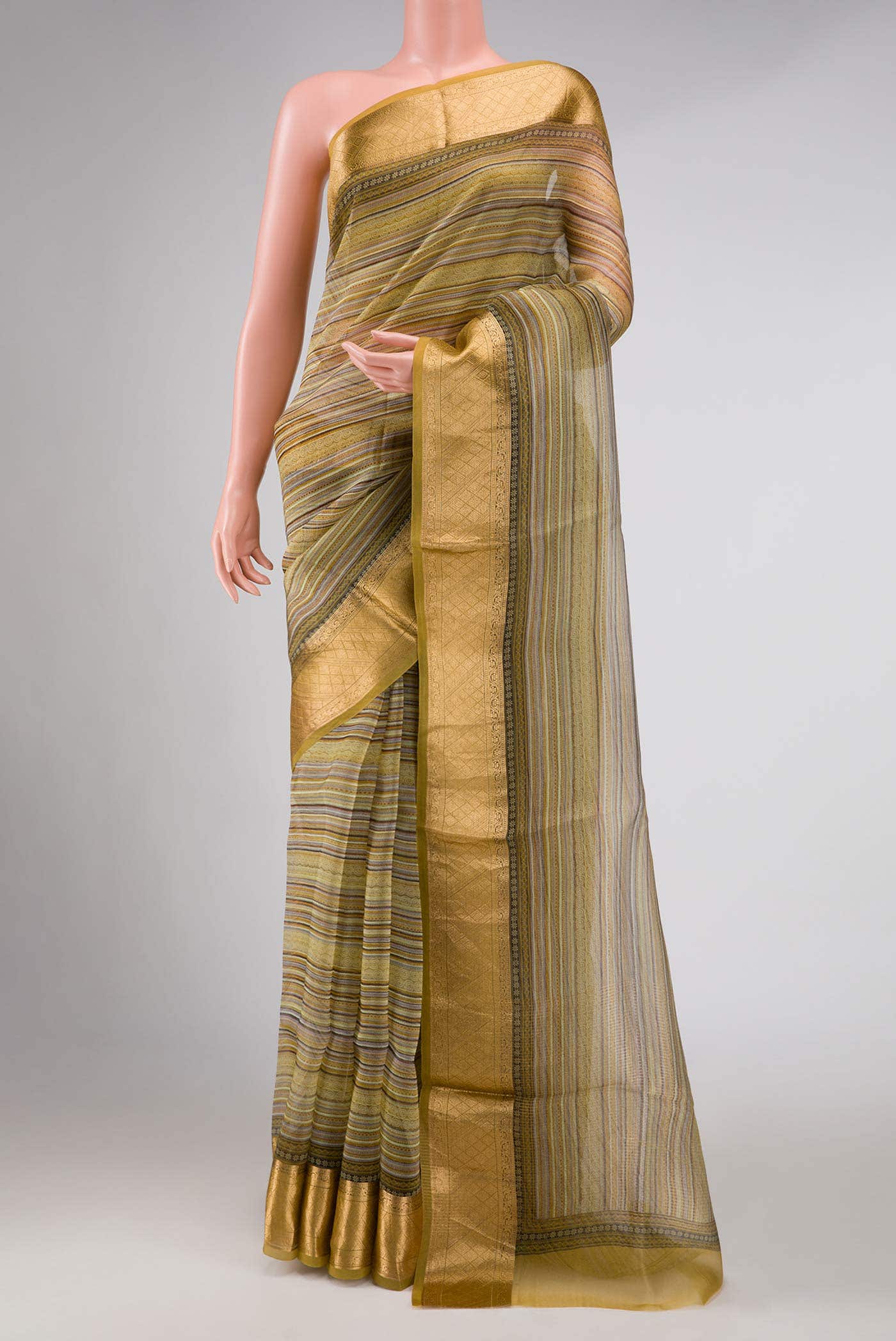 Green Organza Silk Saree