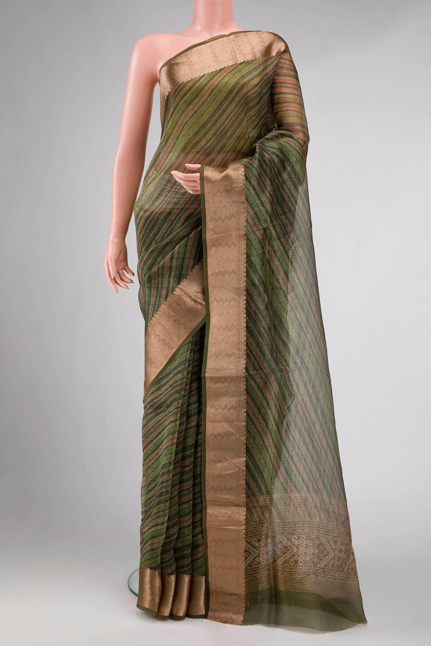 Green Organza Silk Saree