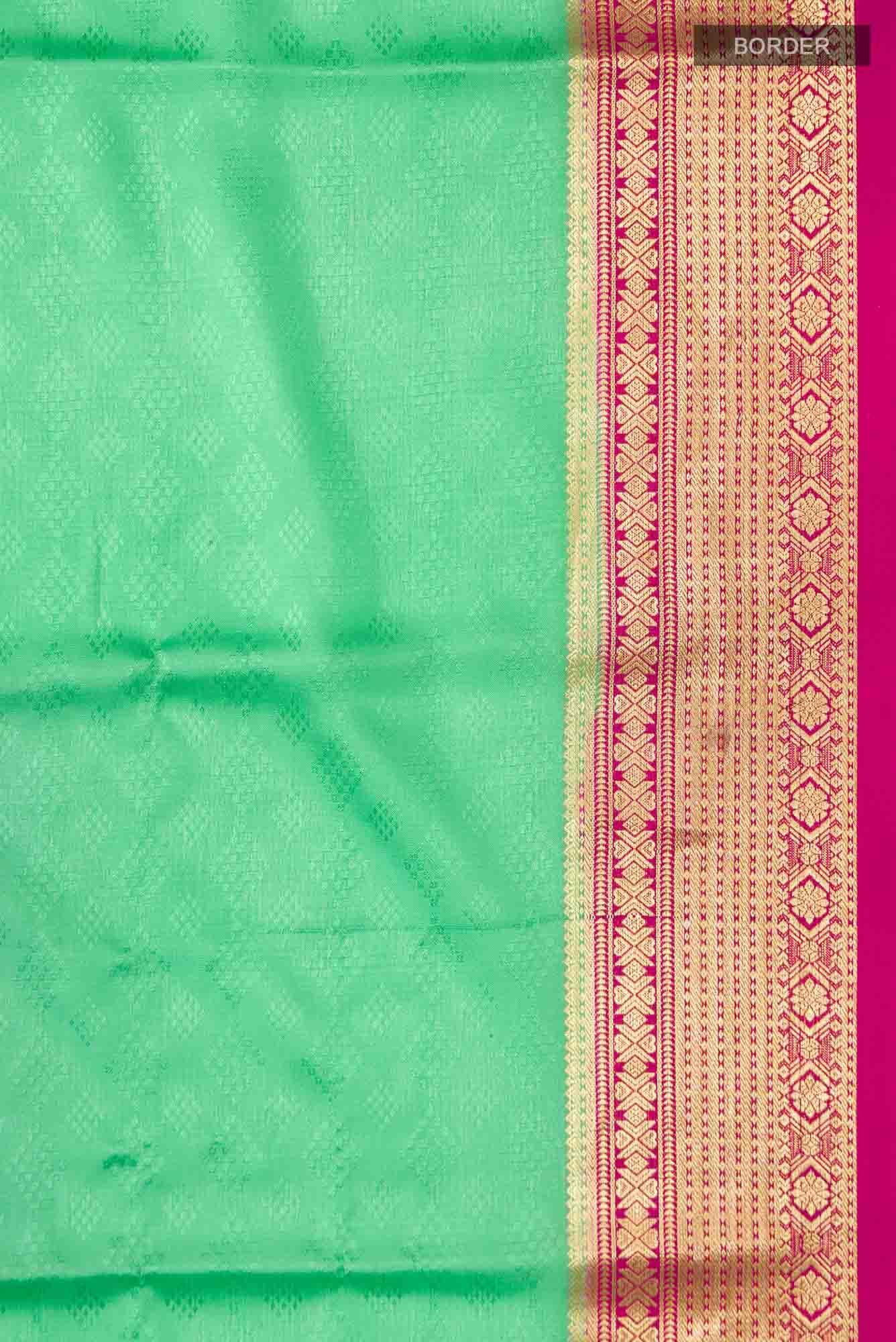Green Mysore Crepe Saree
