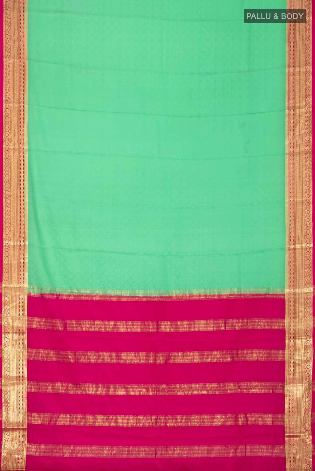 Green Mysore Crepe Saree