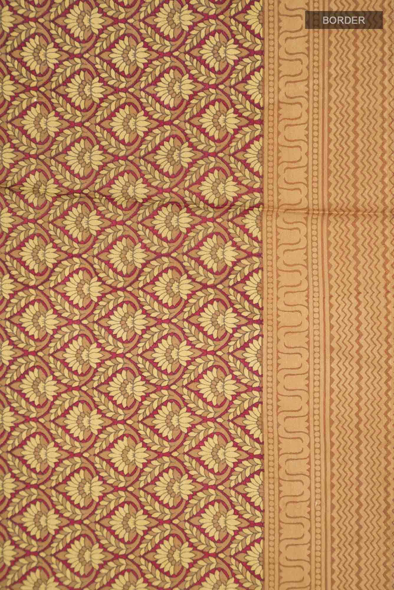 Brown Printed Silk Saree