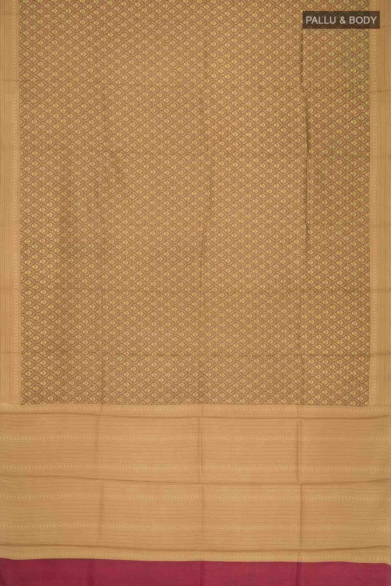 Brown Printed Silk Saree