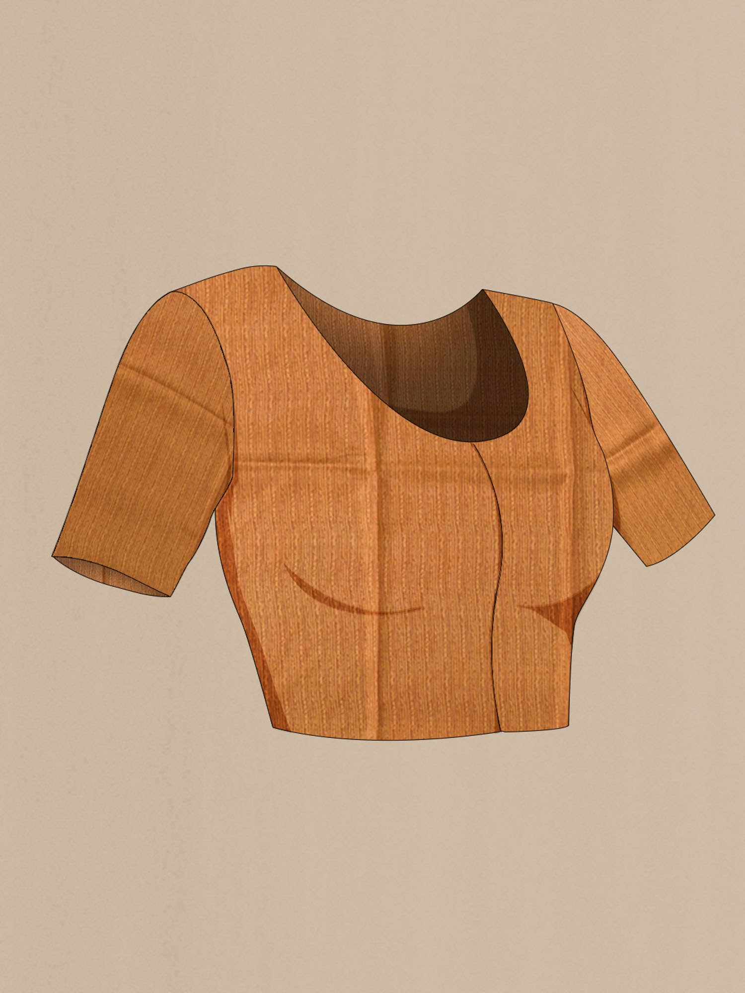 Brown Printed Silk Saree
