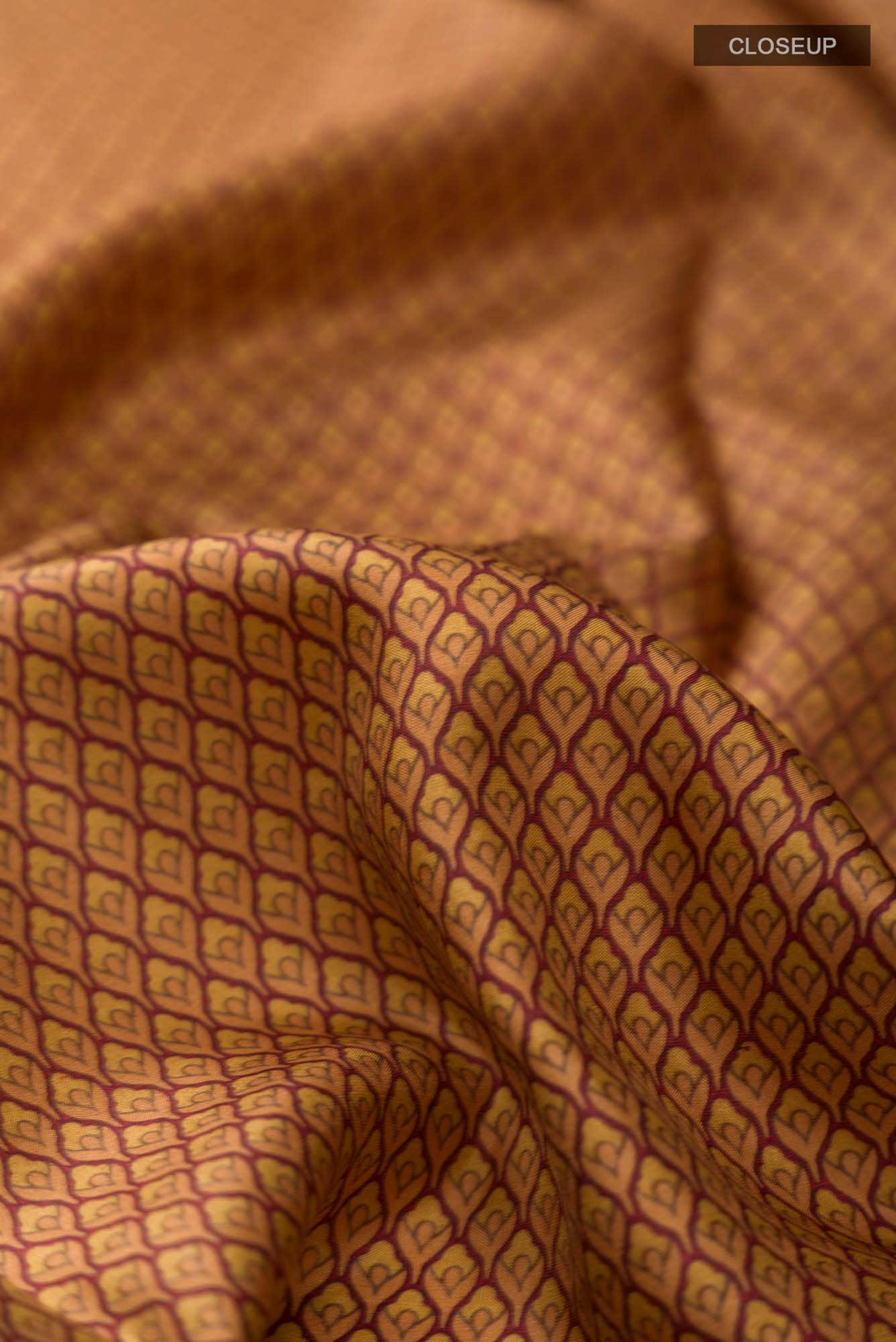 Brown Printed Silk Saree