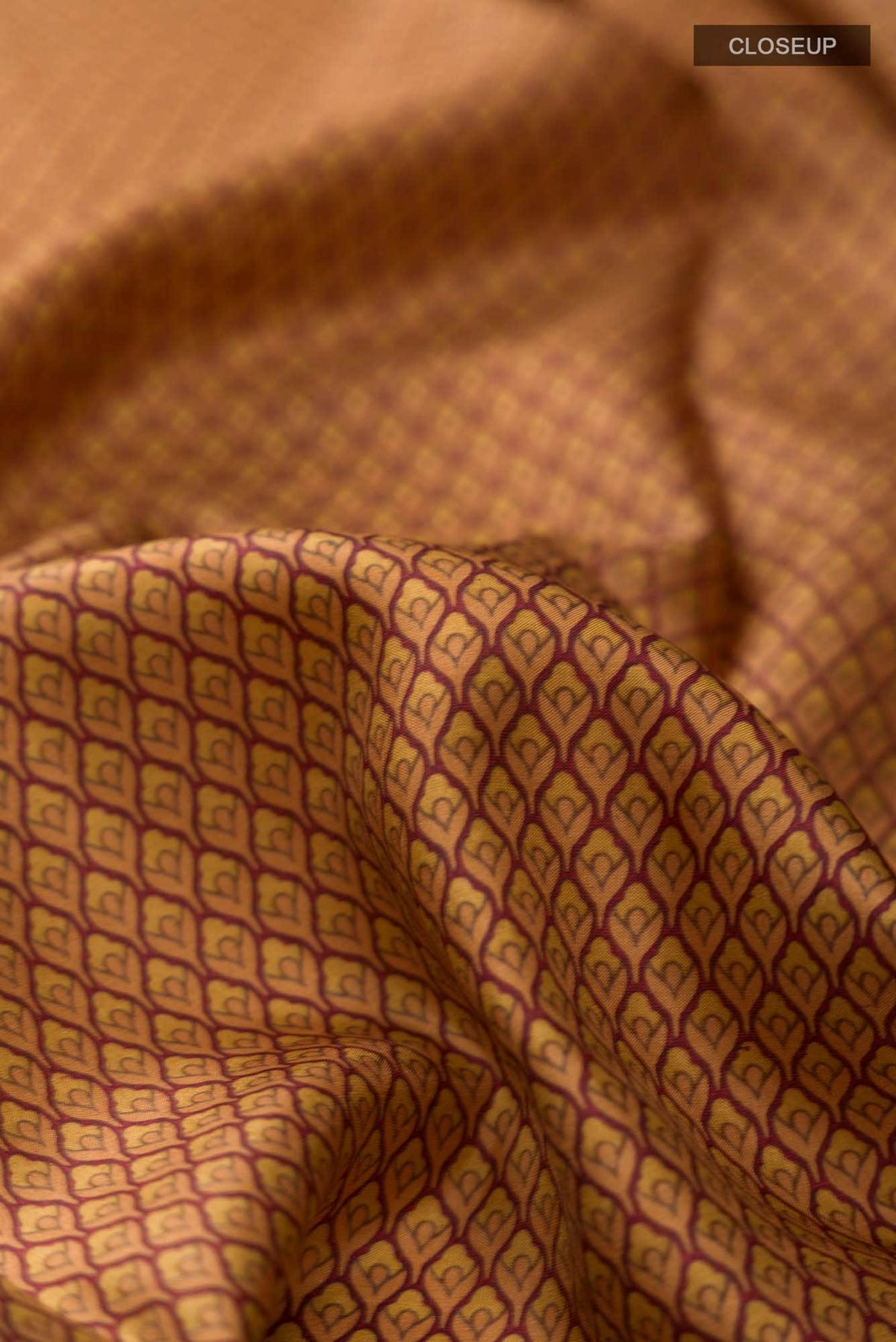 Brown Printed Silk Saree