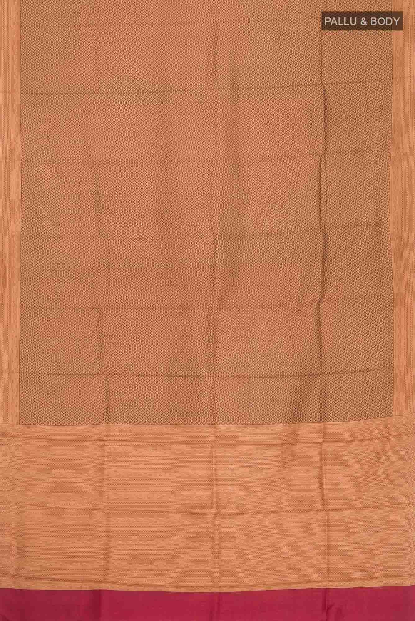 Brown Printed Silk Saree
