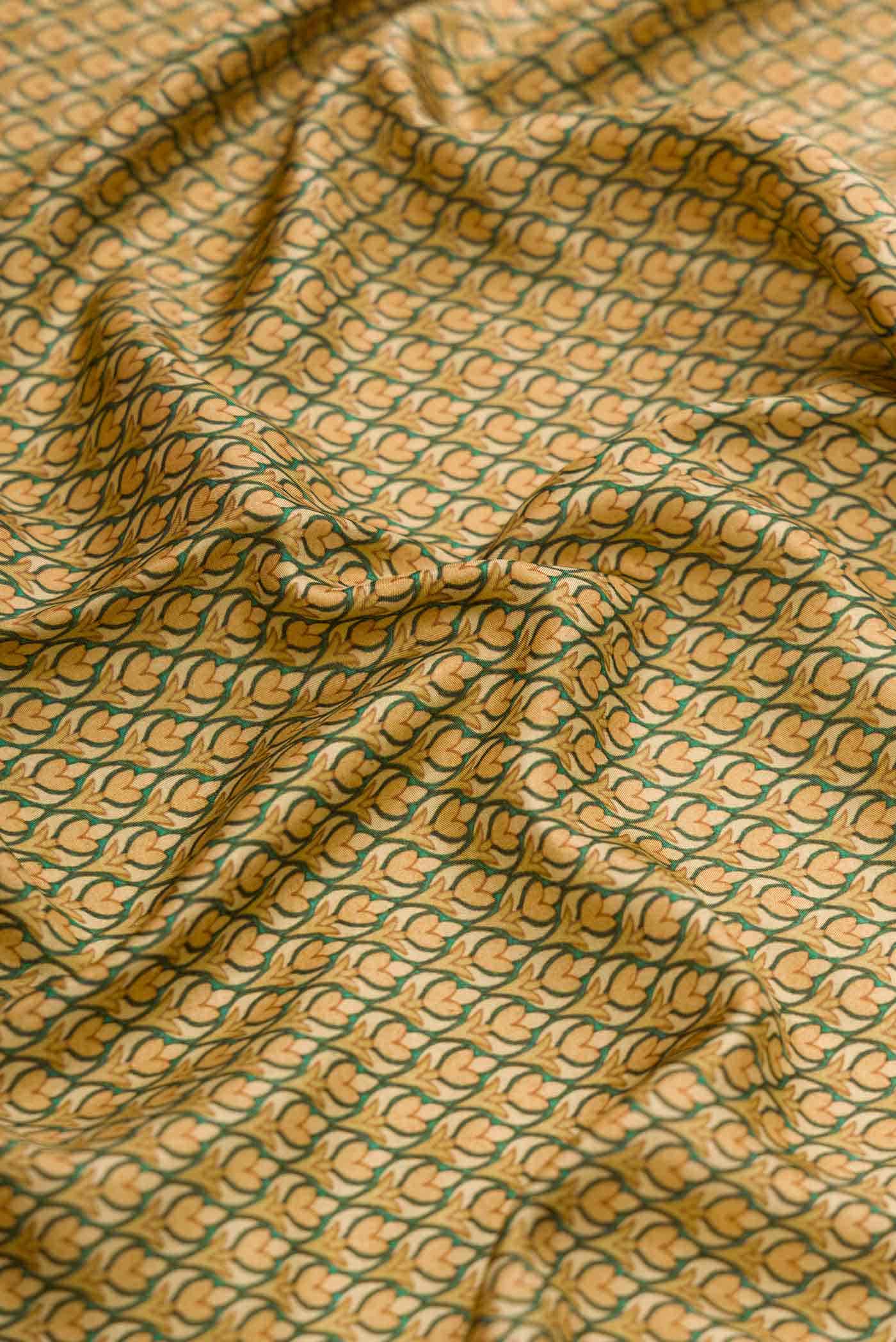 Green Dual Tone Printed Silk Saree