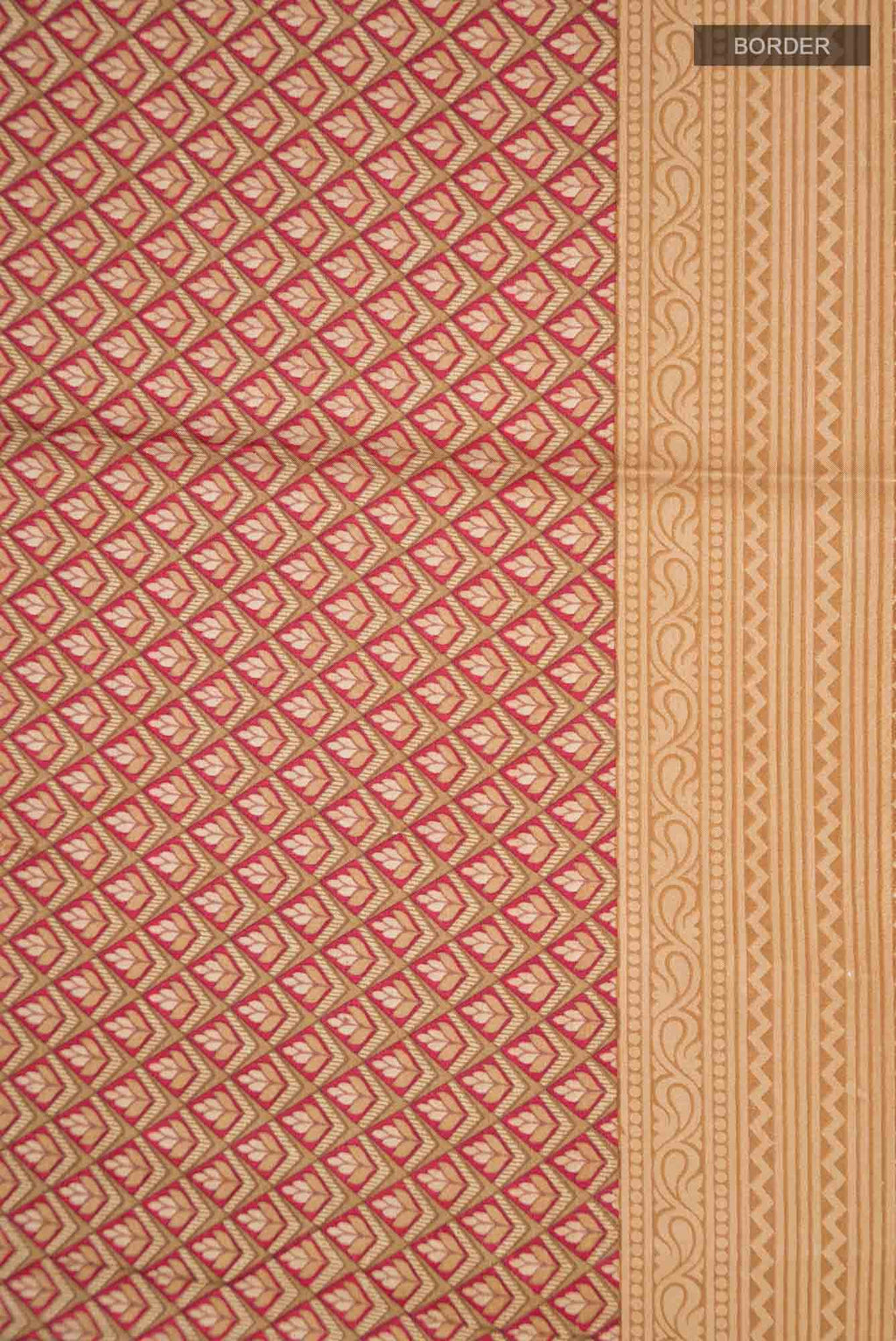 Brown Printed Silk Saree