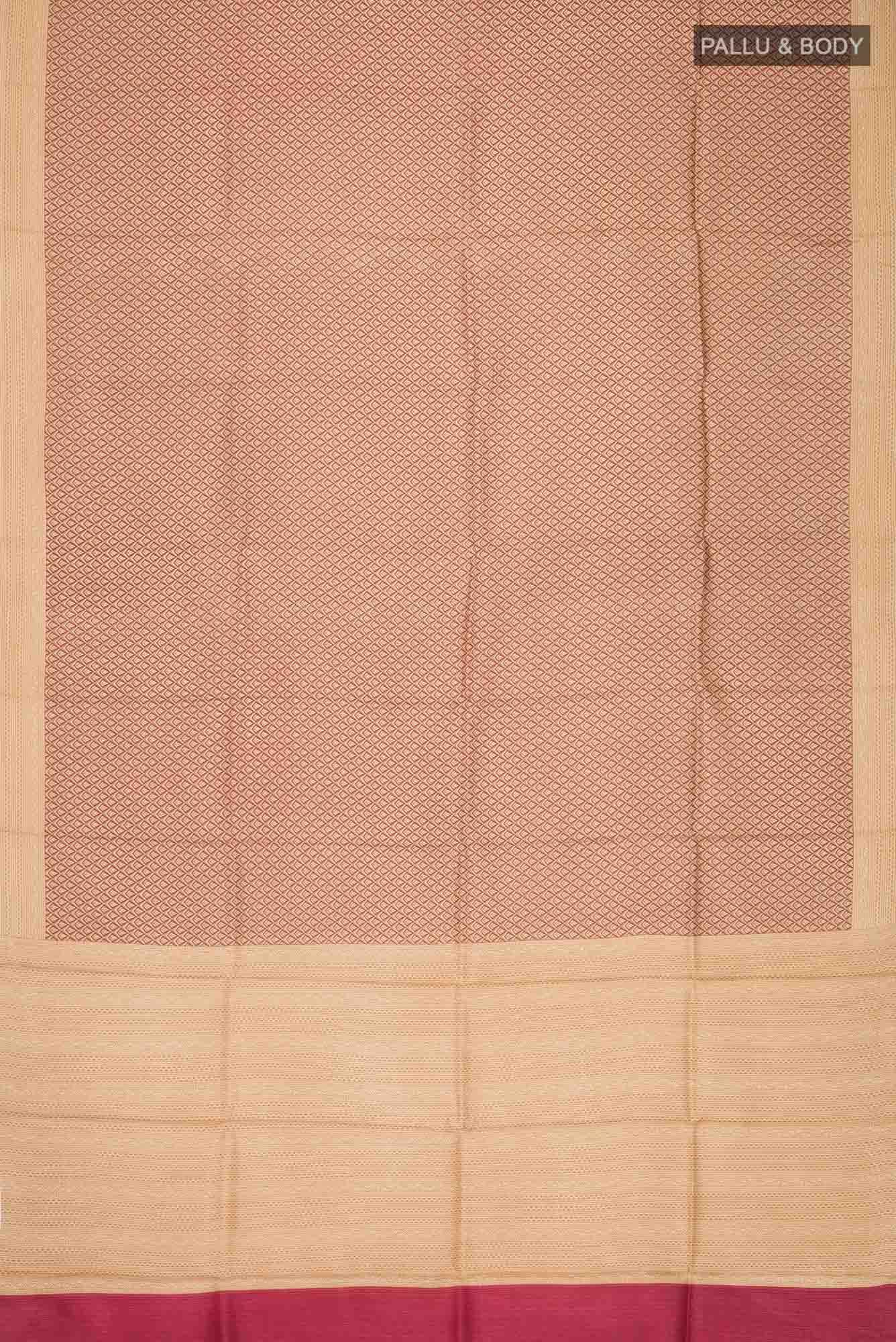 Brown Printed Silk Saree