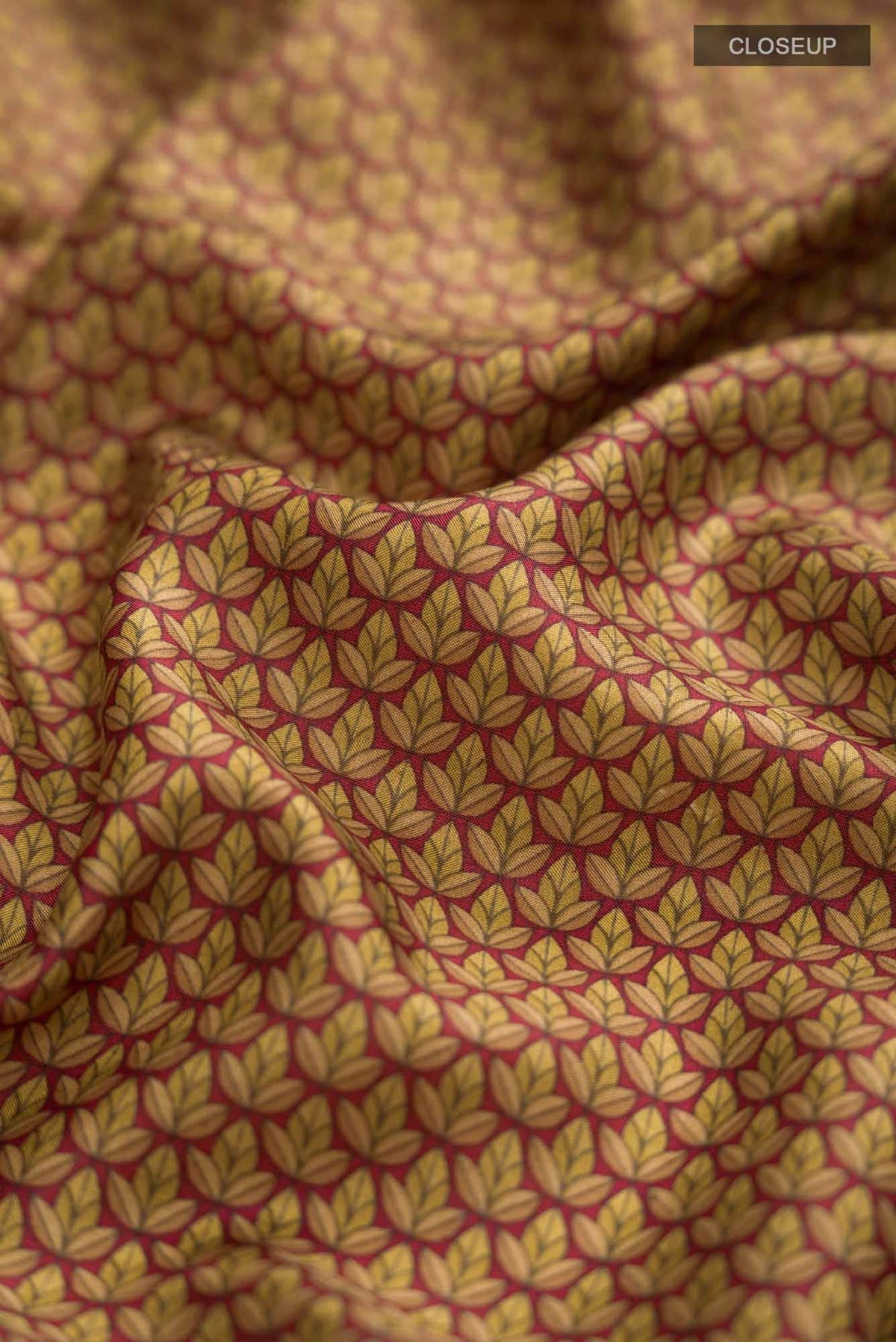 Brown Printed Silk Saree