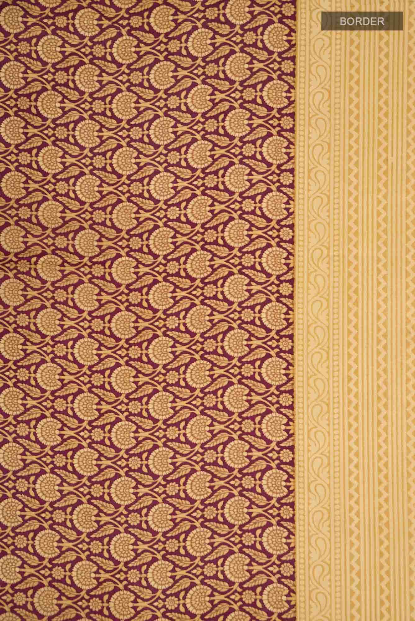 Purple Printed Silk Saree