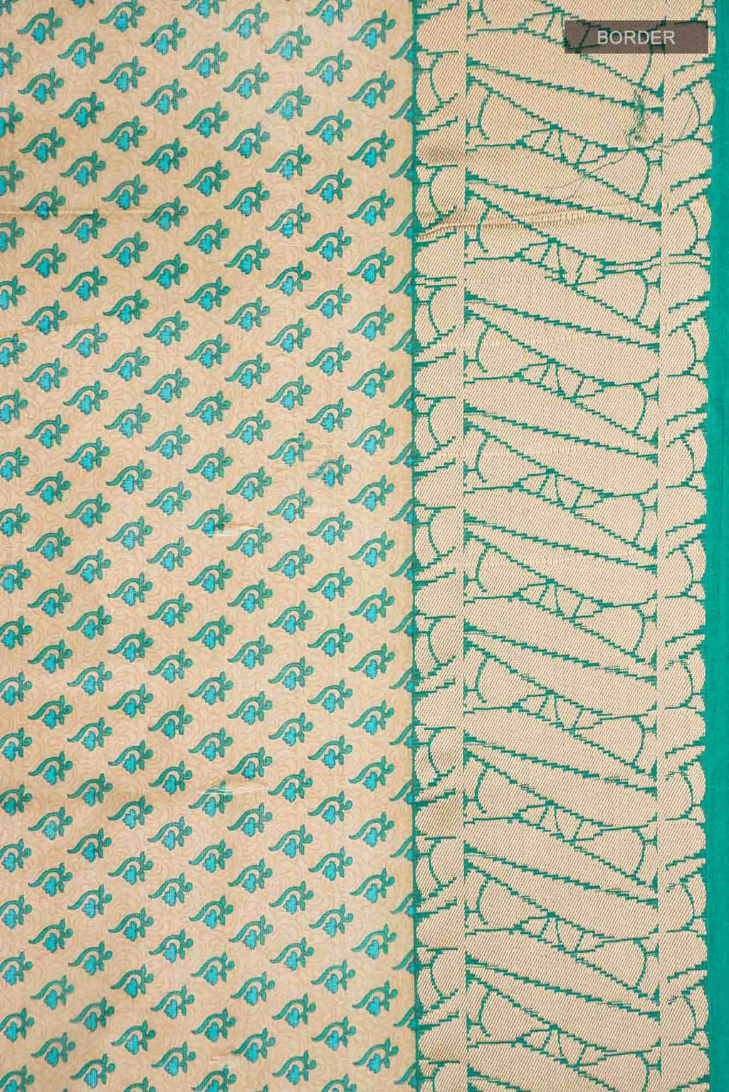 Beige Printed Silk Saree