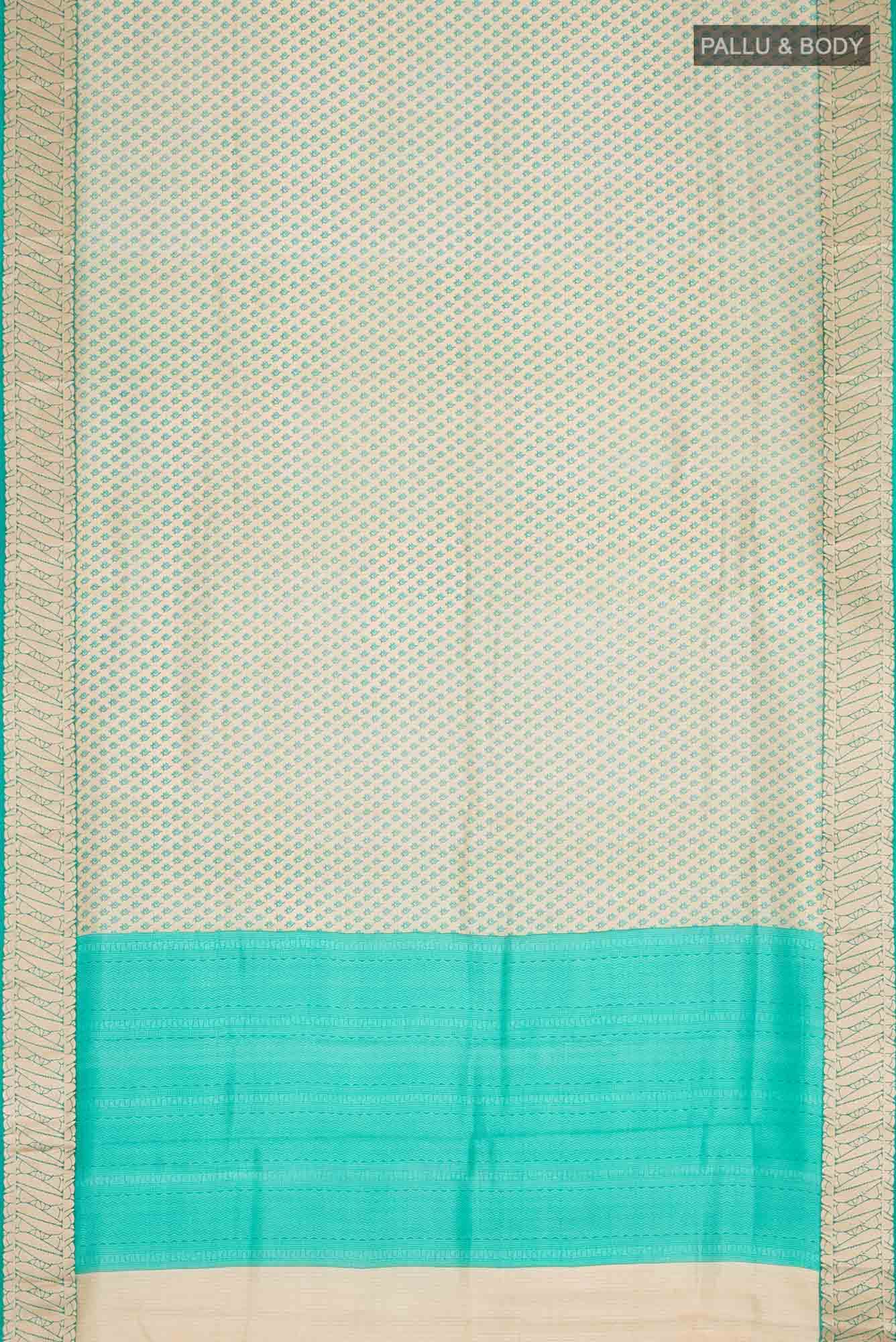 Beige Printed Silk Saree