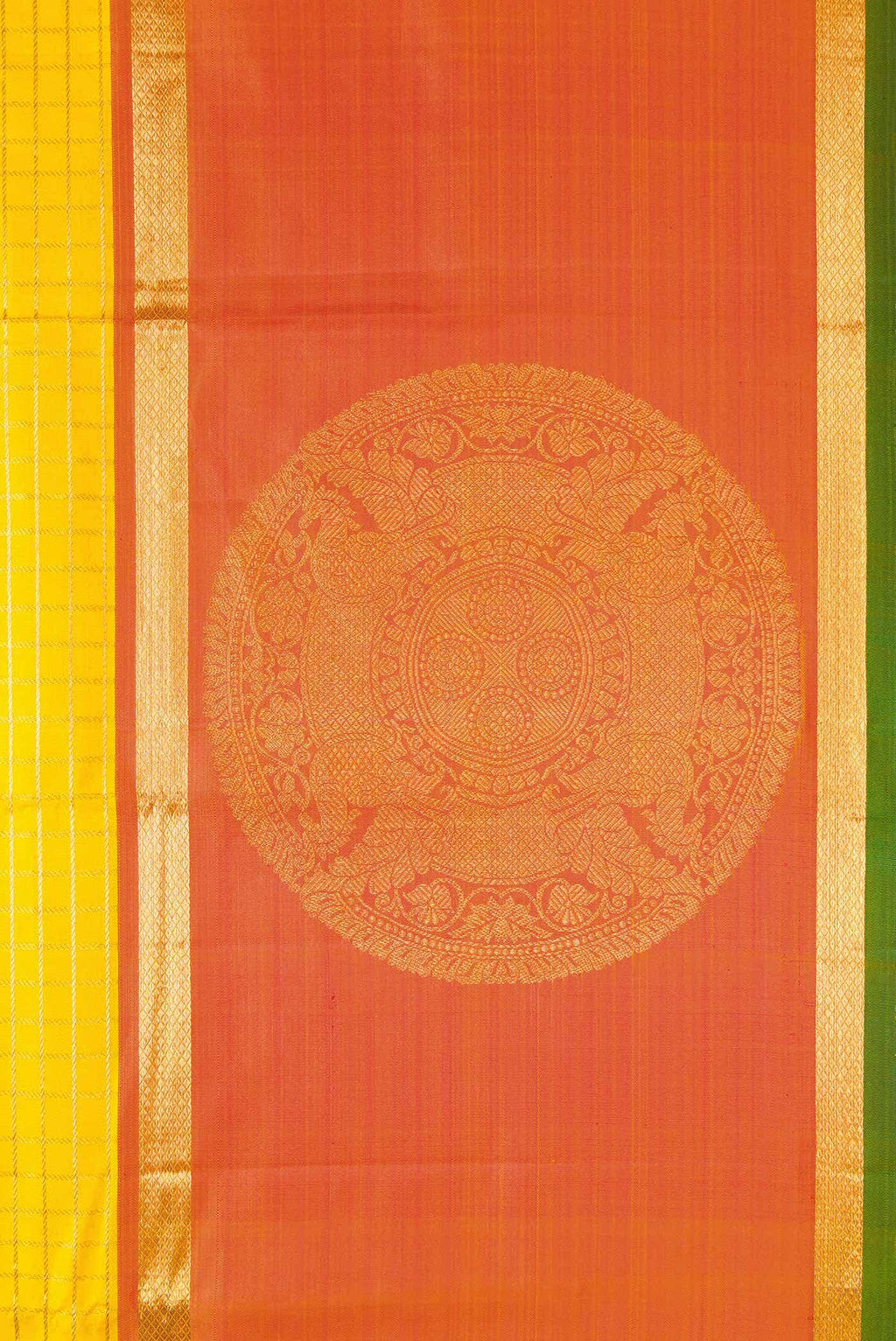Yellow Kanchipuram Silk Saree