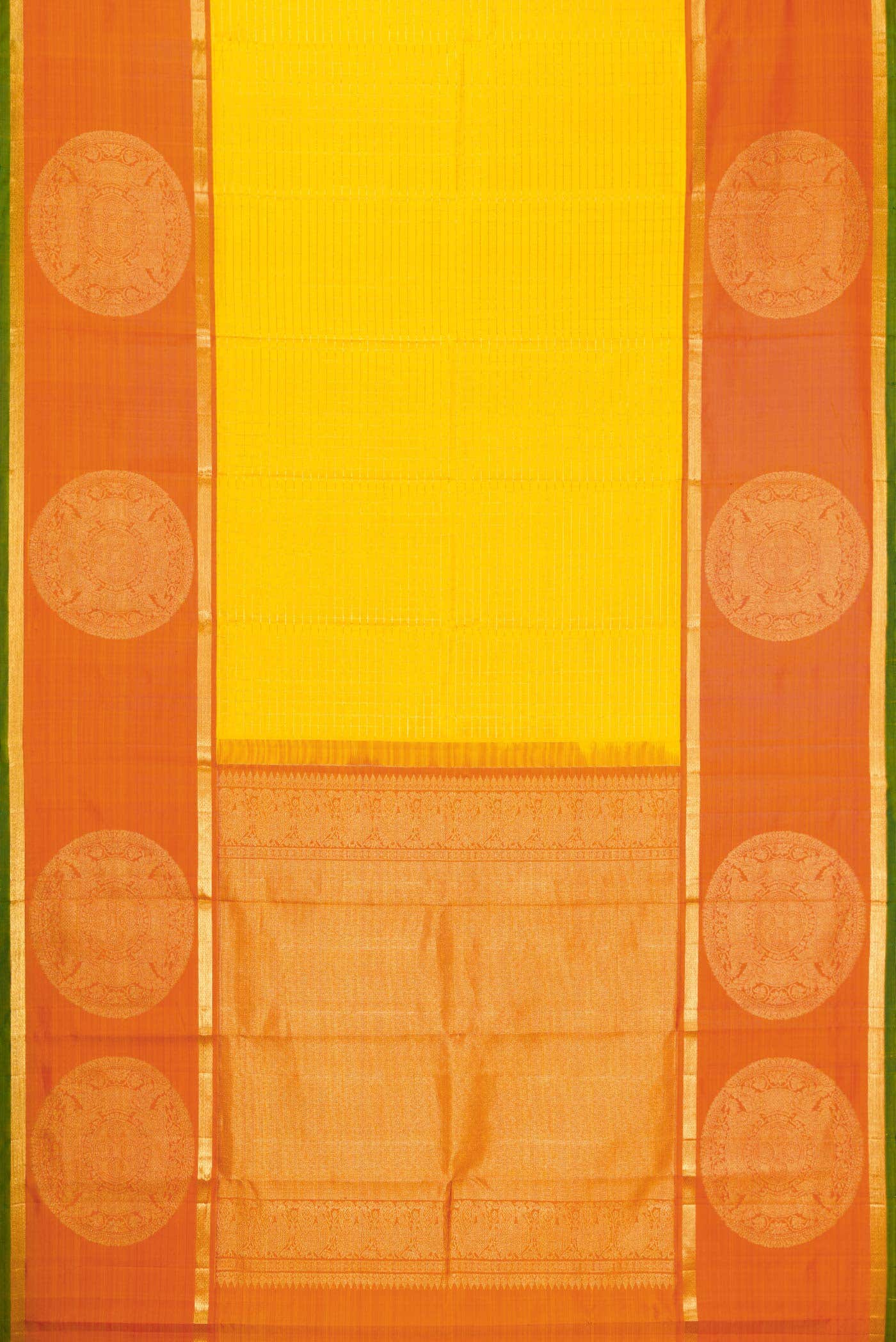 Yellow Kanchipuram Silk Saree