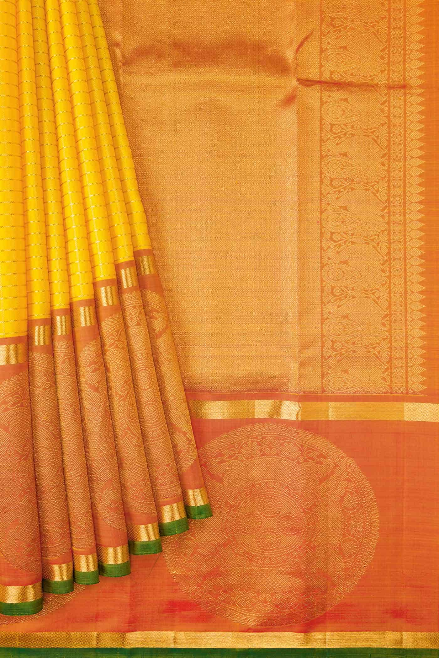 Yellow Kanchipuram Silk Saree
