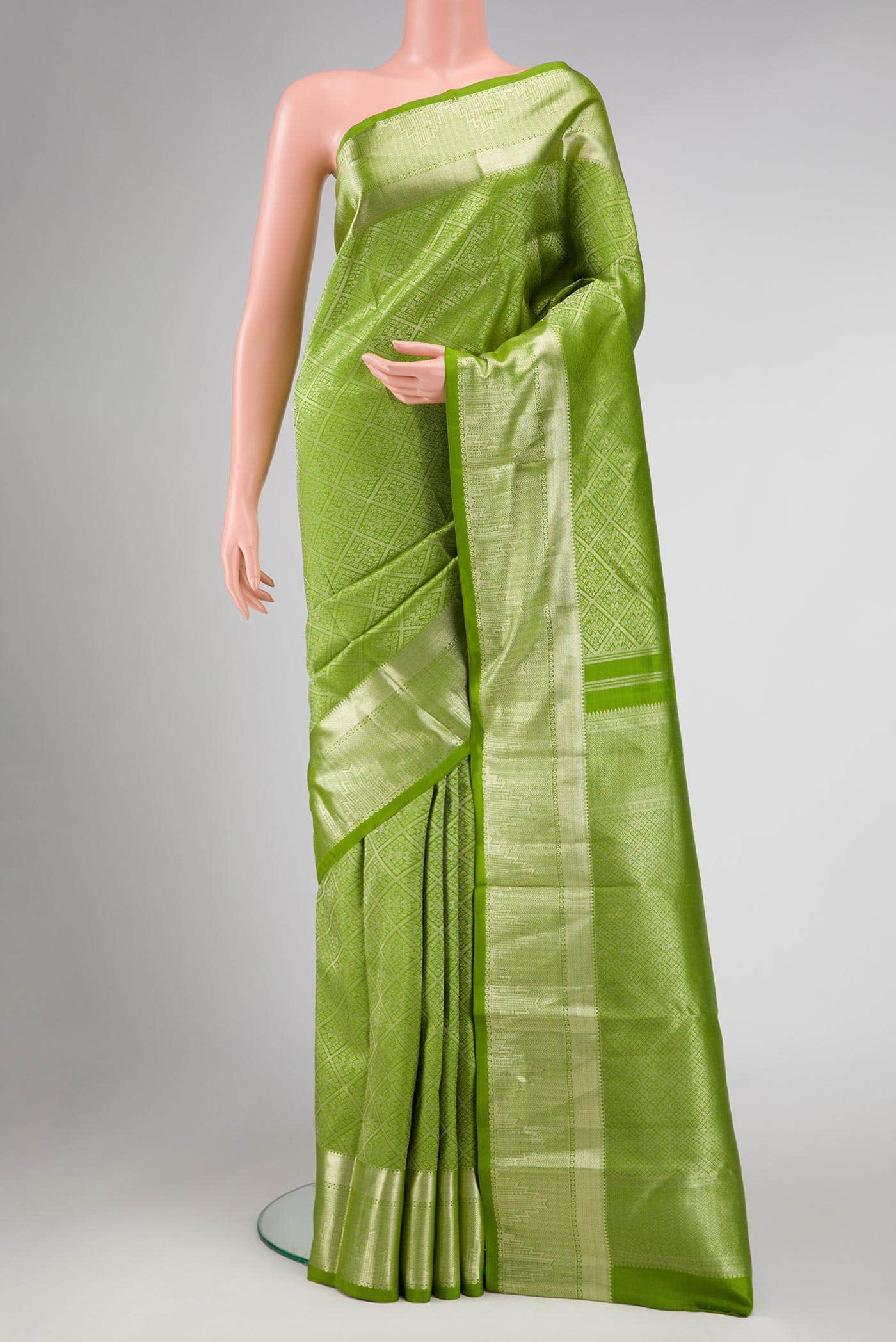 Green Dual Tone Kanchipuram Silk Saree