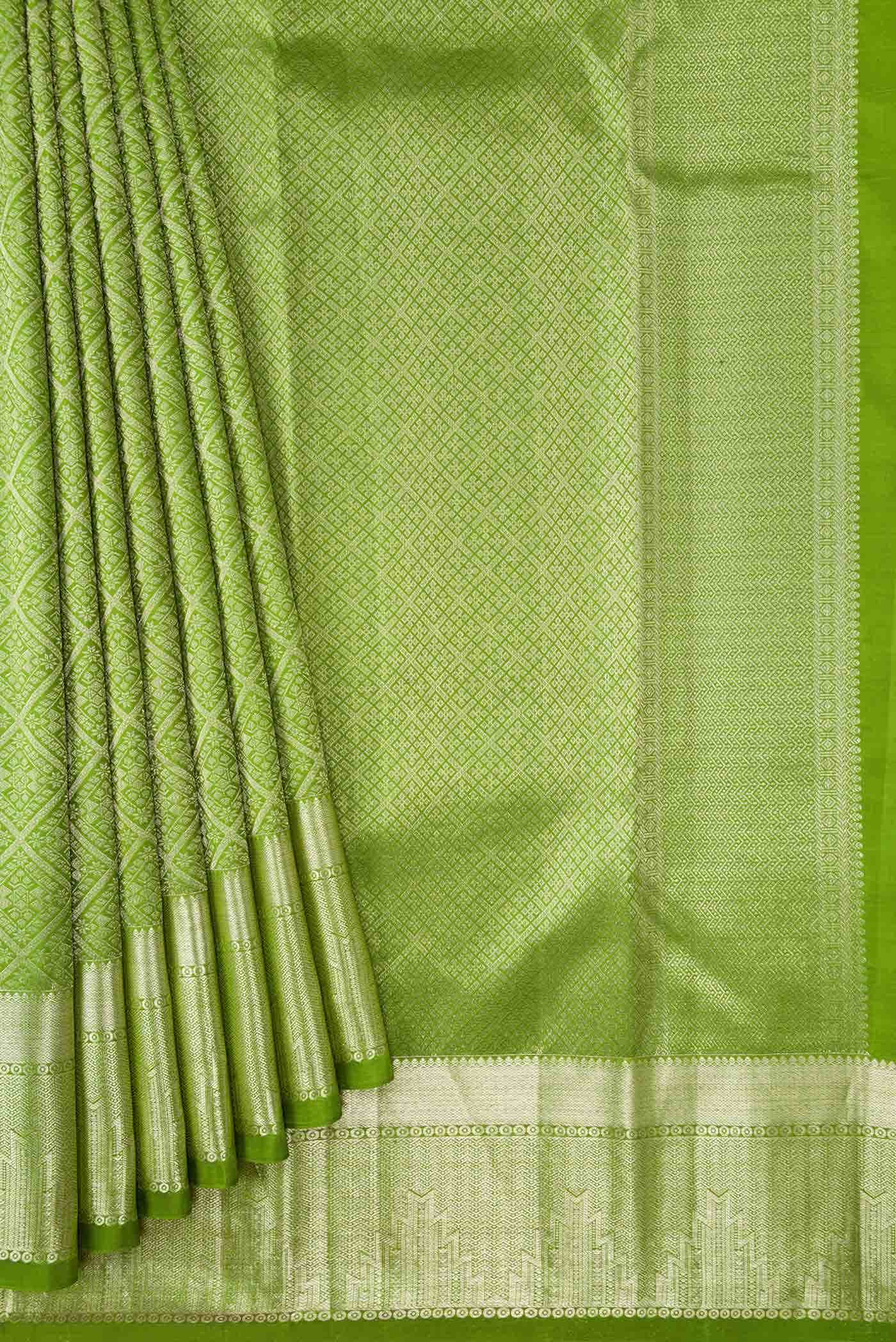 Green Dual Tone Kanchipuram Silk Saree