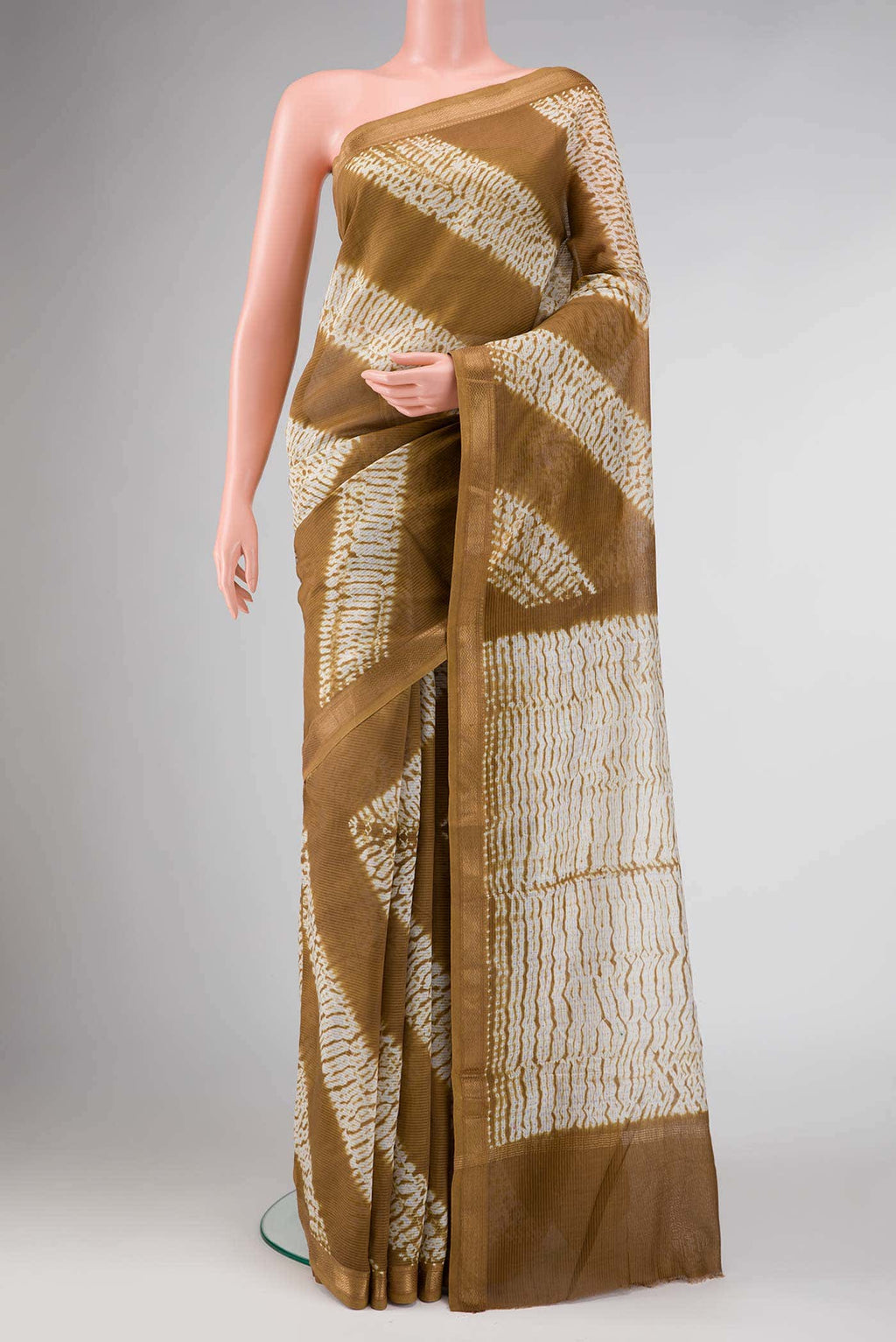 Mehandi Green Dual Tone Chanderi Silk Saree