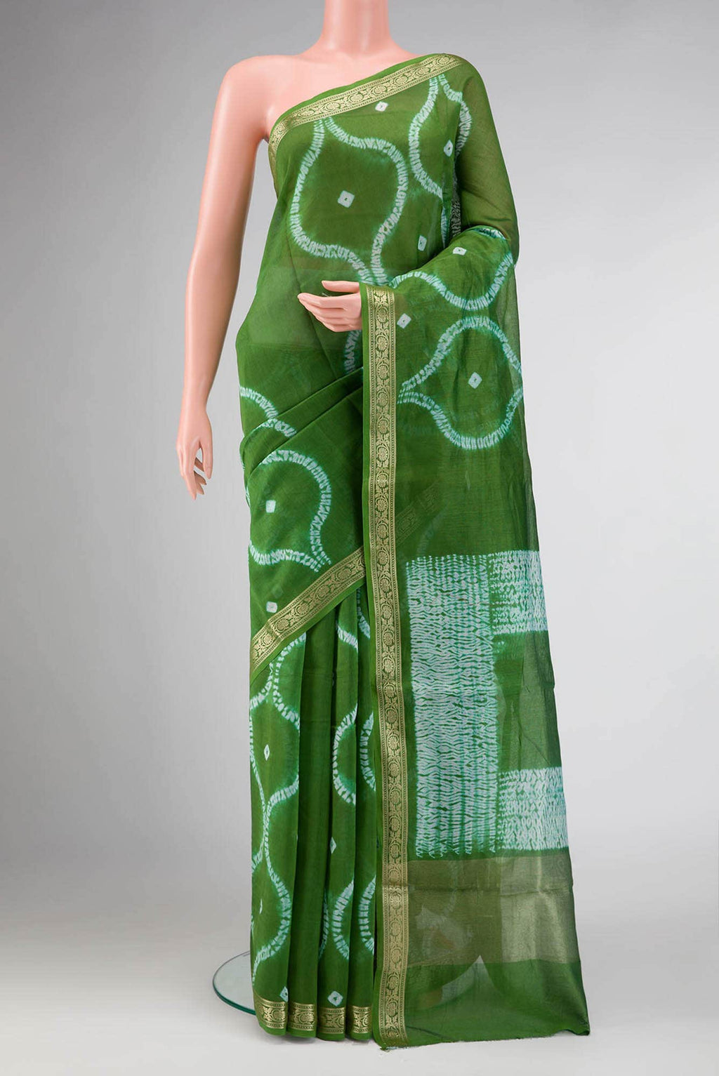 Green Dual Tone Chanderi Silk Saree